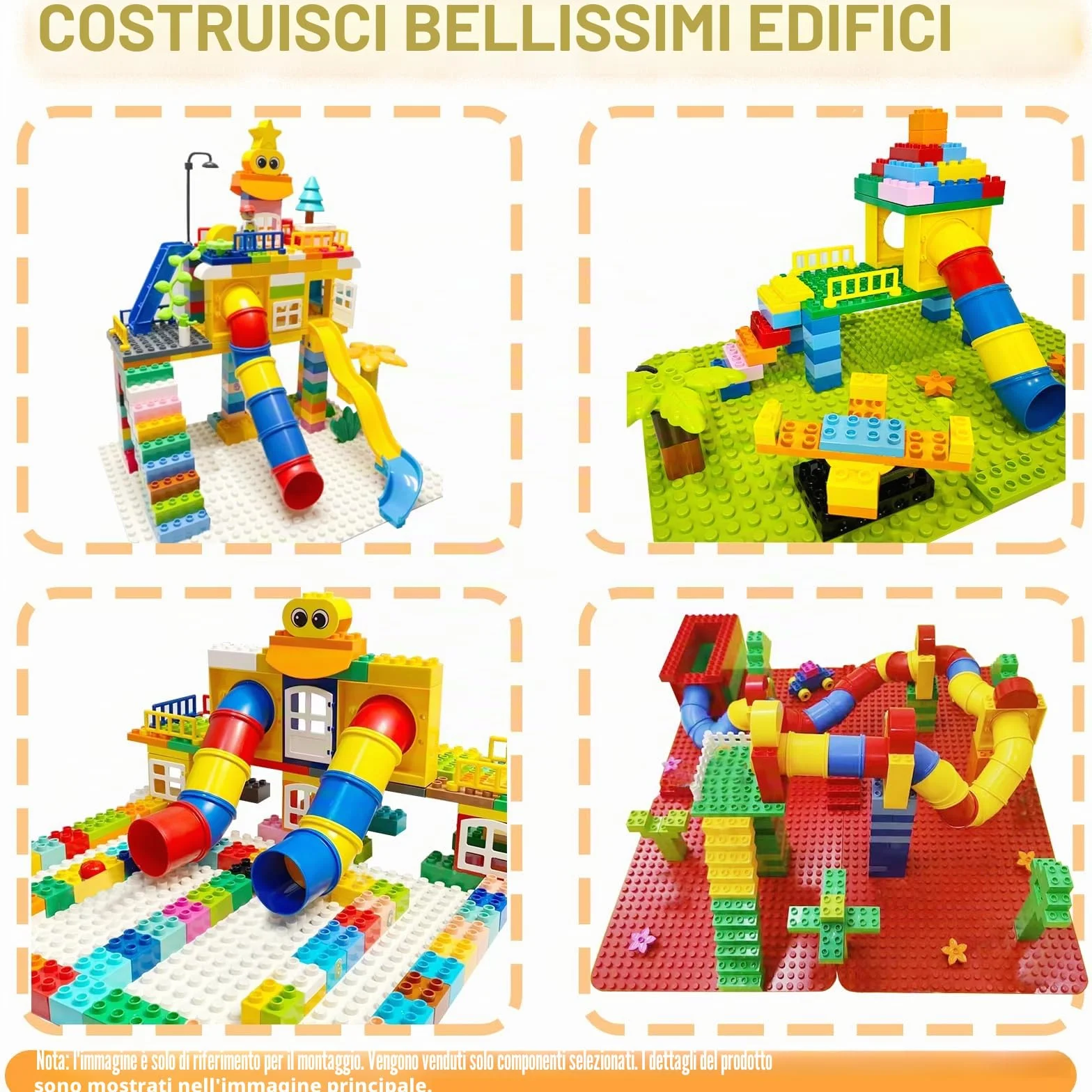Accessori Per Grande Costruzioni, per 3 anni bambino, Blocchi da Costruzione compatibili Duplo, Accessori per parchi giochi