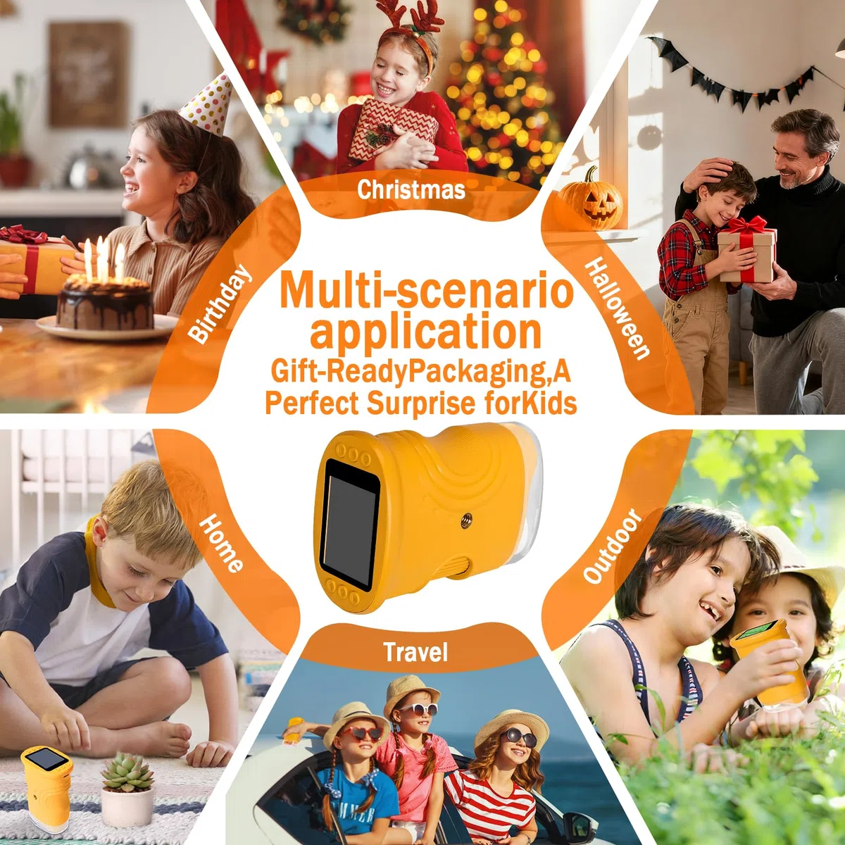 LURICO Microscopio Digitale Bambini Portatile con Schermo HD 1080P, 200-1000x Ingrandimento, Batteria Ricaricabile - Regalo STEM per Esplorazione all’Aperto e Aula, Bambini 4-12 (giallo)