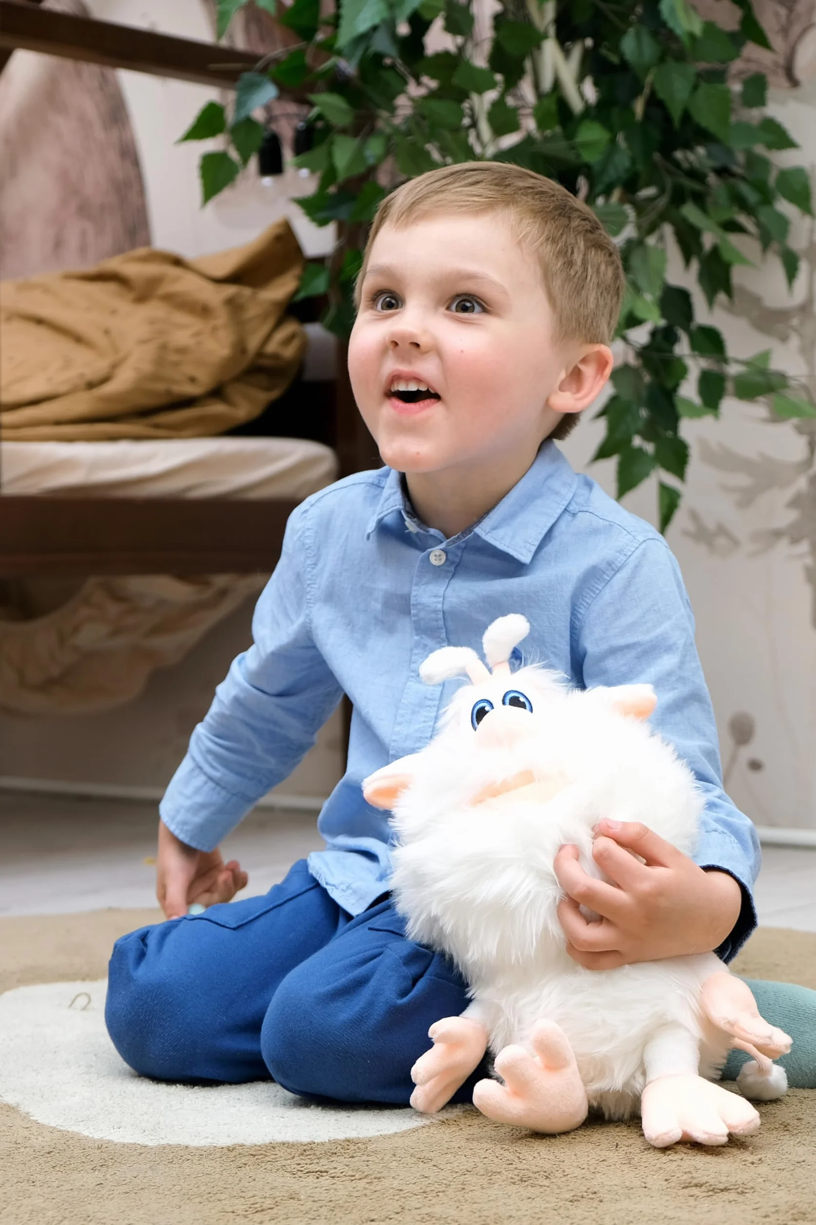 Booba Giocattolo di peluche parlante 34 cm, peluche interattiva con licenza ufficiale
