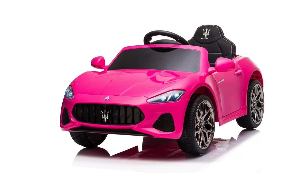 Maserati Gran Cabrio Auto Elettrica Per Bambini 12V 25kg Sedile in Pelle Porte Apribili Doppio Motore Rosa