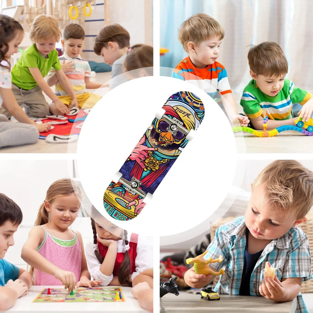 Fingerboard per bambini, skateboard da dito, Tavole per bambini in legno, Piccoli giocattoli da dito, skateboard da dito colorato per bambini dai 6 anni in su