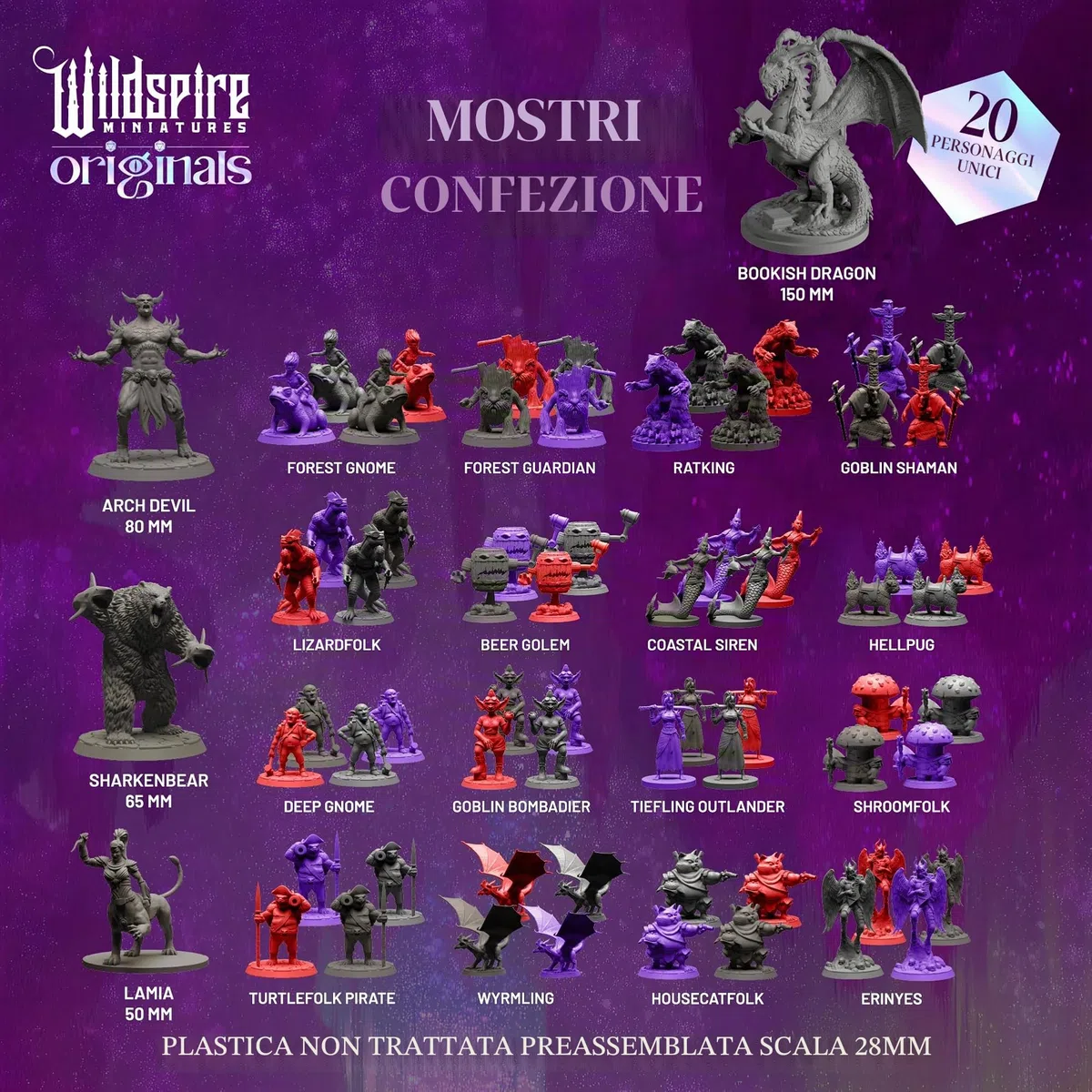 Wildspire Fantasia miniature w/enorme drago per DND mostri 28mm Bulk Dungeons & Dragons Minis figure Starter Set Pathfinder