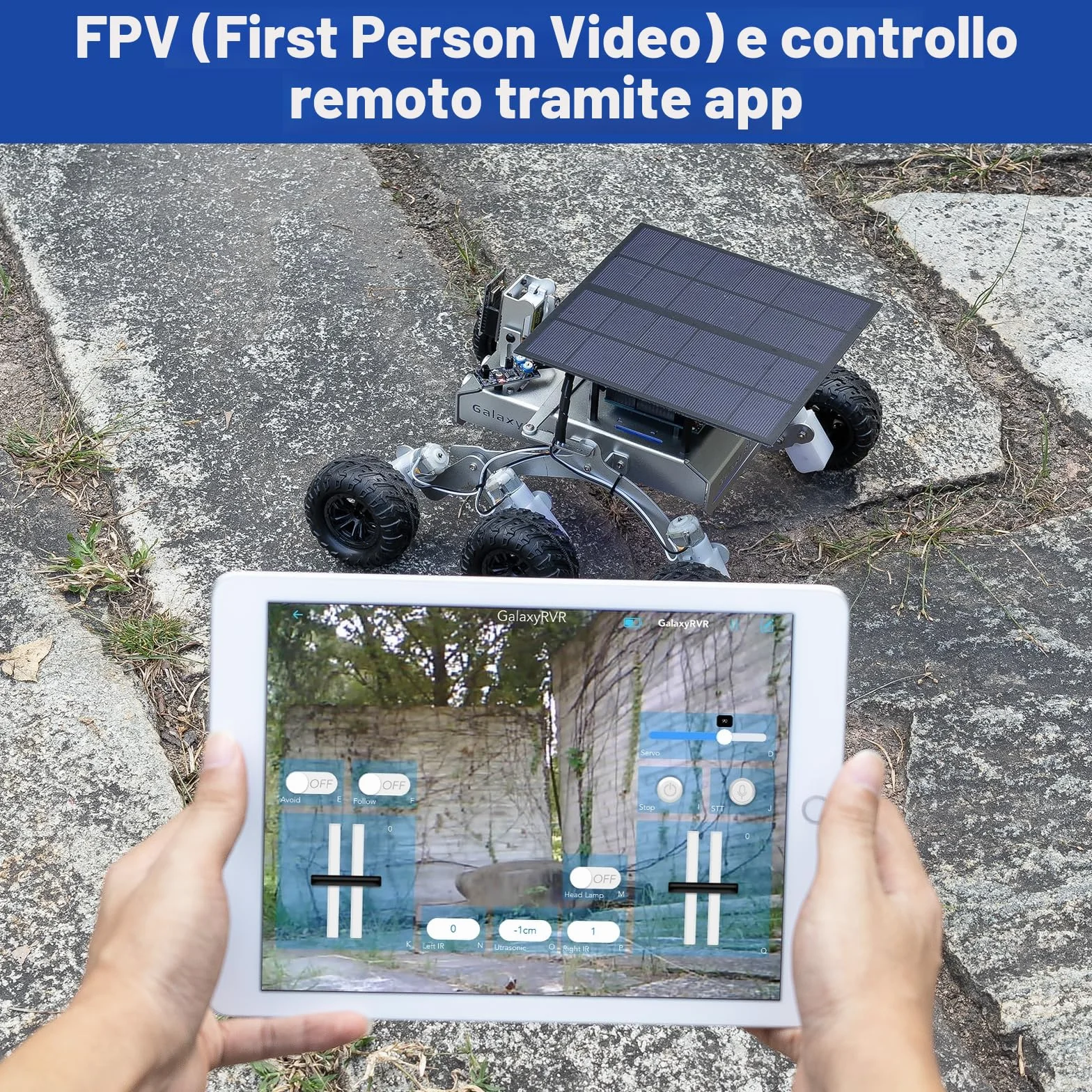 SunFounder GalaxyRVR Mars Rover STEM Kit per Arduino, compatibile con Uno R3, sospensione Rocker-Bogie, Scratch, C, fotocamera, FPV, batteria ricaricabile, per studenti, educatori, ingegneri