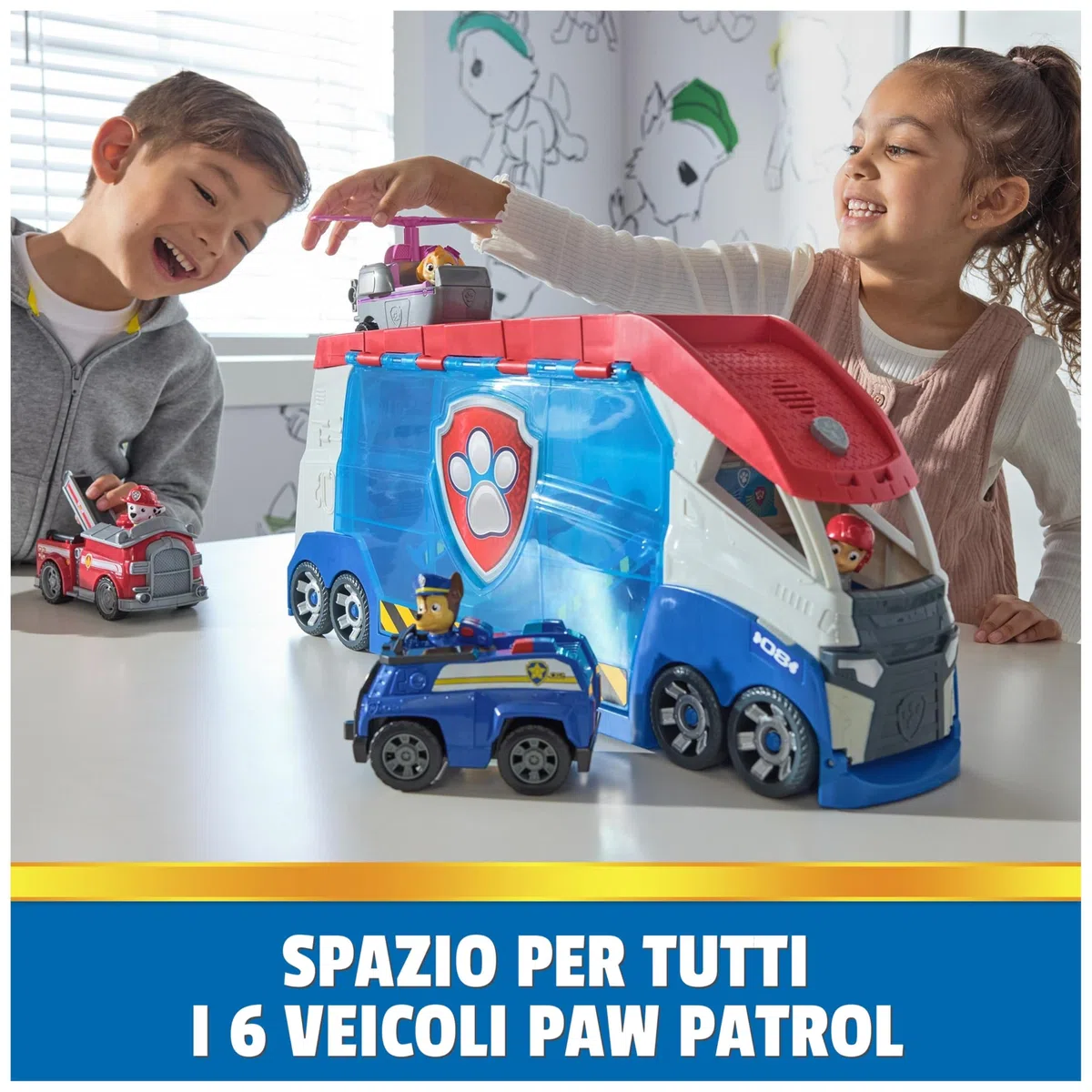 Paw Patrol, PAW Patroller trasformabile con lanciatore per veicoli, luci e suoni, personaggio di Ryder e quad giocattolo, Giocattoli per bambini e bambine da 3 anni in su