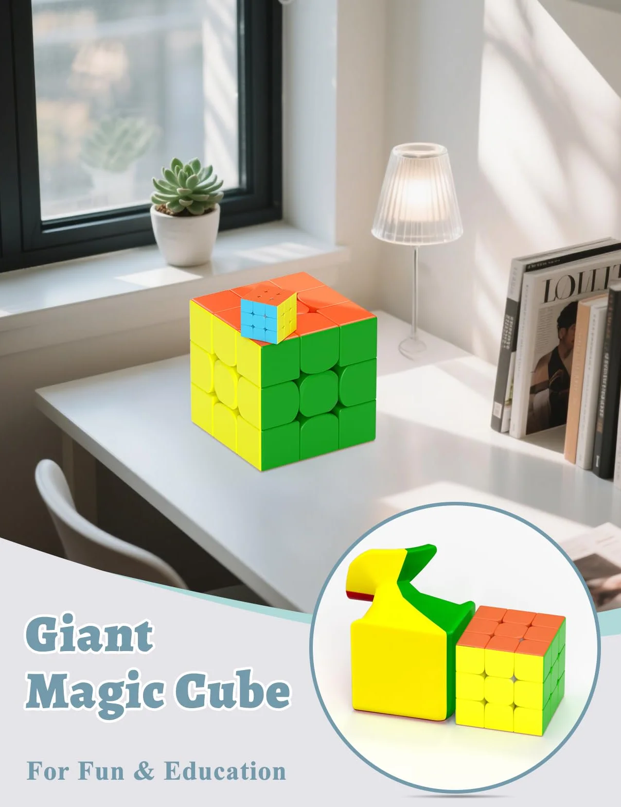 ROXENDA Cubo Magico 3x3x3 Extra Large – 18,8CM Cube Gigante, Puzzle Cubo di Velocità Regalo Perfetto per Bambini e Adulti