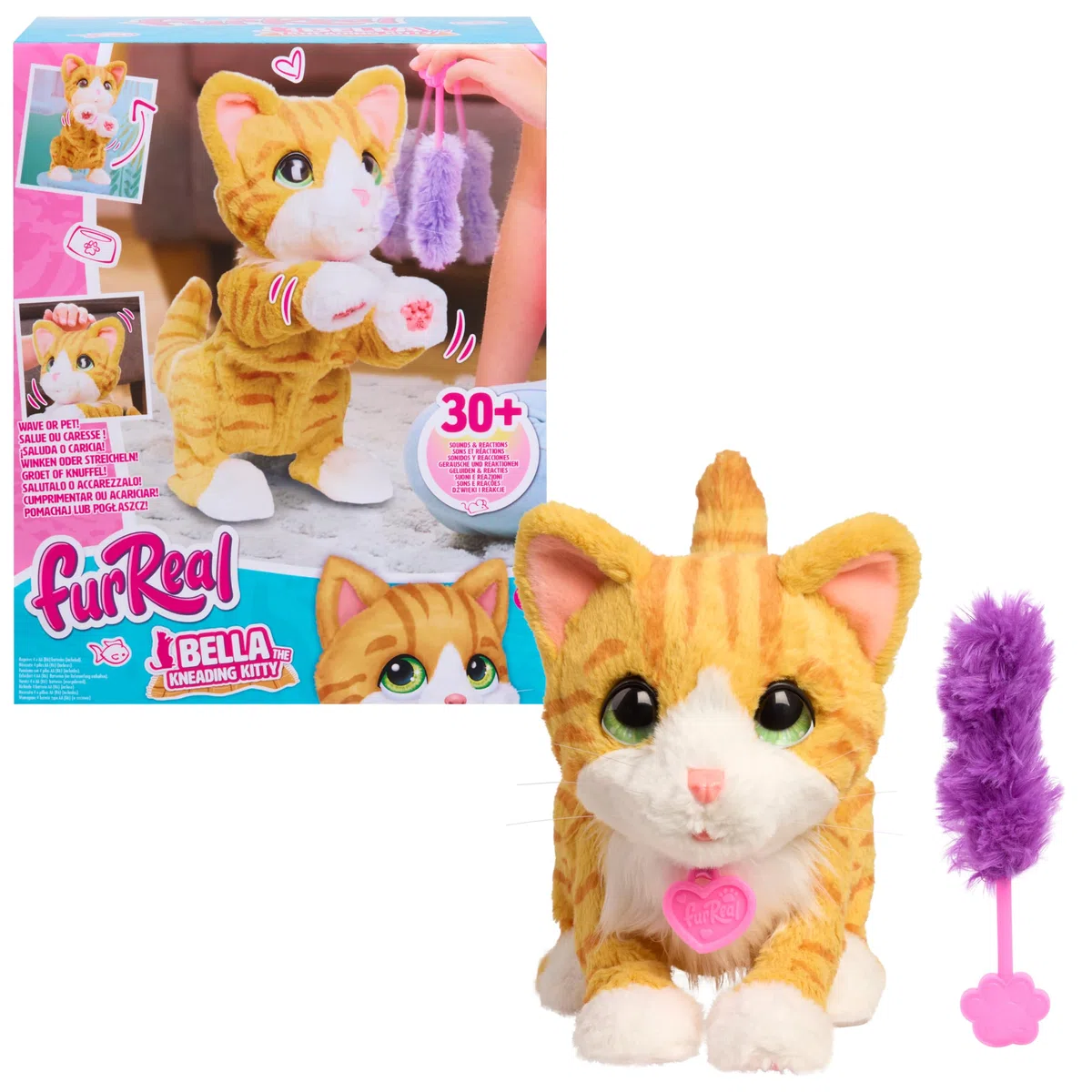 Just Play furReal Bella the Biscuit-Making Kitty 25,4 cm interattivo peluche oltre 30 suoni e reazioni giocattoli per bambini dai 4 anni