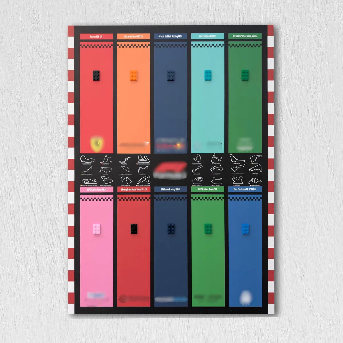Display da incorniciare, 50 x 70 cm, per collezione LEGO F1 Speed Champions, supporto Forex 3 mm, decorazione da parete per collezionisti