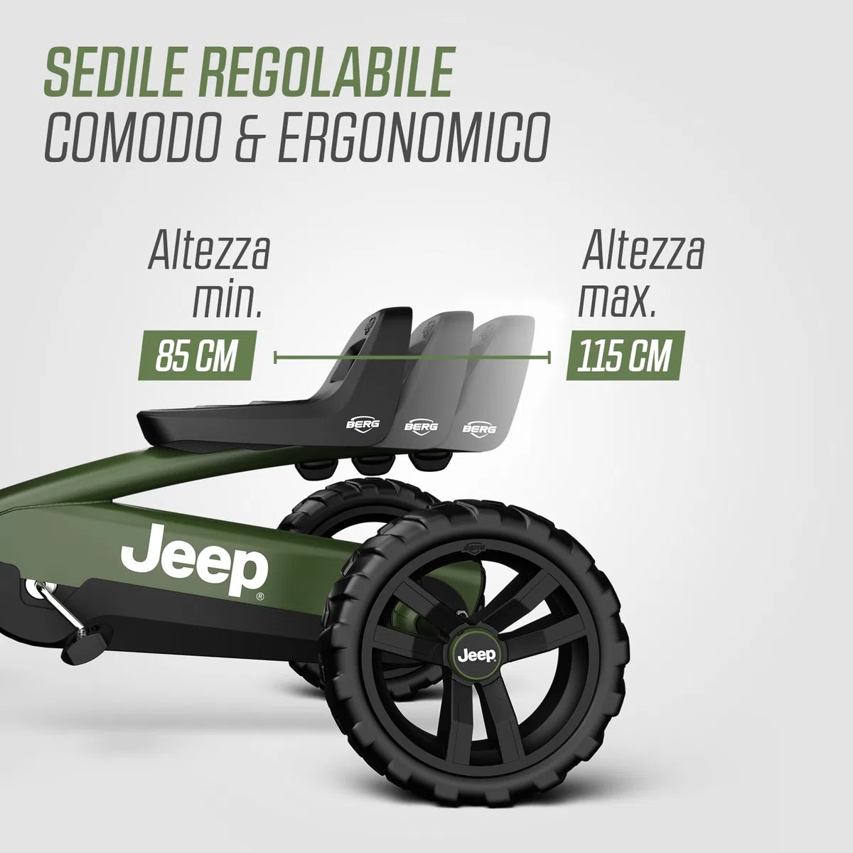 Berg Pedale-Gokart Buzzy Jeep Sahara dla Dzieci 2-5 lat, Zielony