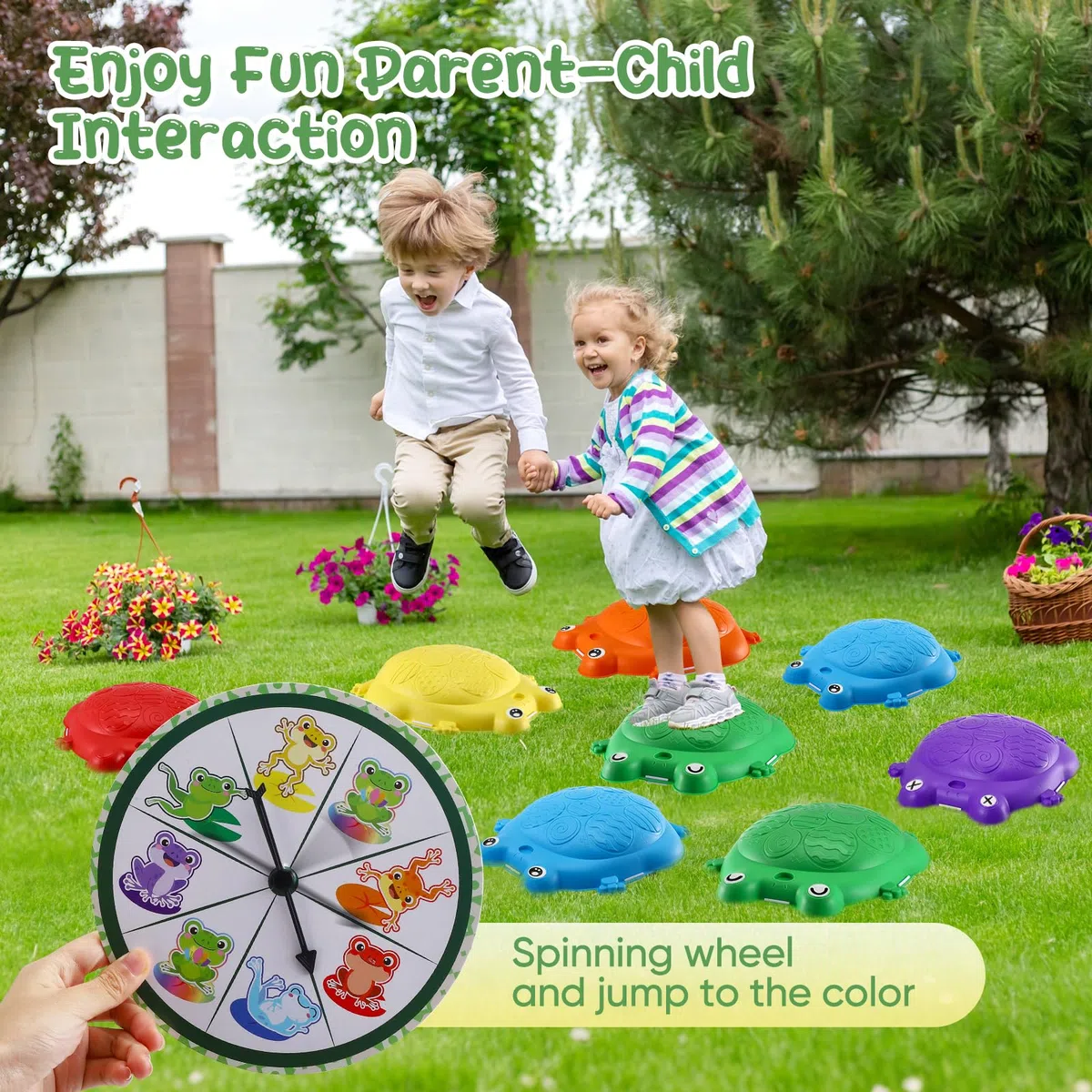 Pietre di Bilanciamento Bambini 8 Pezzi Stepping Stones Rana Equilibrio Coordinazione Percorsi Ostacoli Interni Esterni