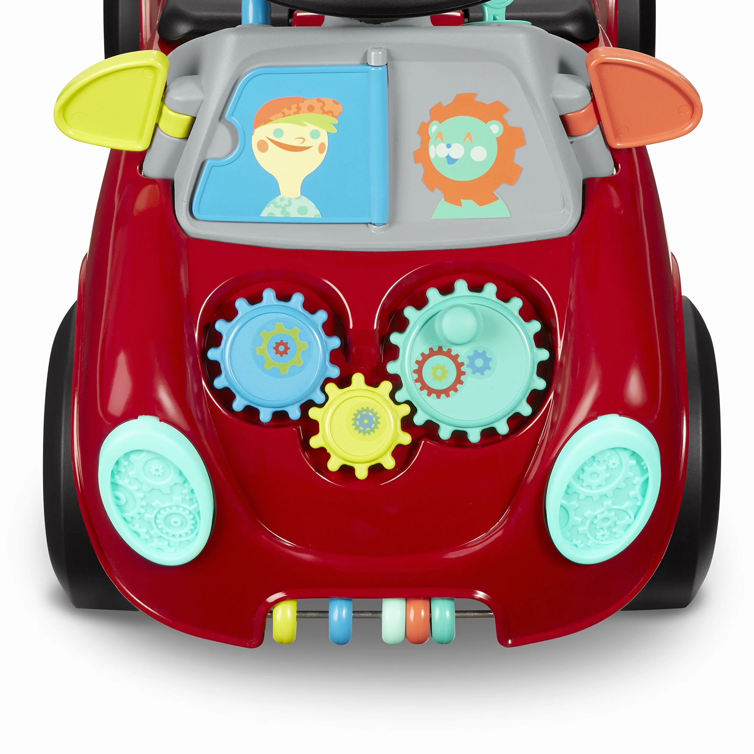 Radio Flyer Busy Buggy, cavalcabile per passare da seduti a in piedi, cavalcabile rosso per bambini da 1 a 3 anni
