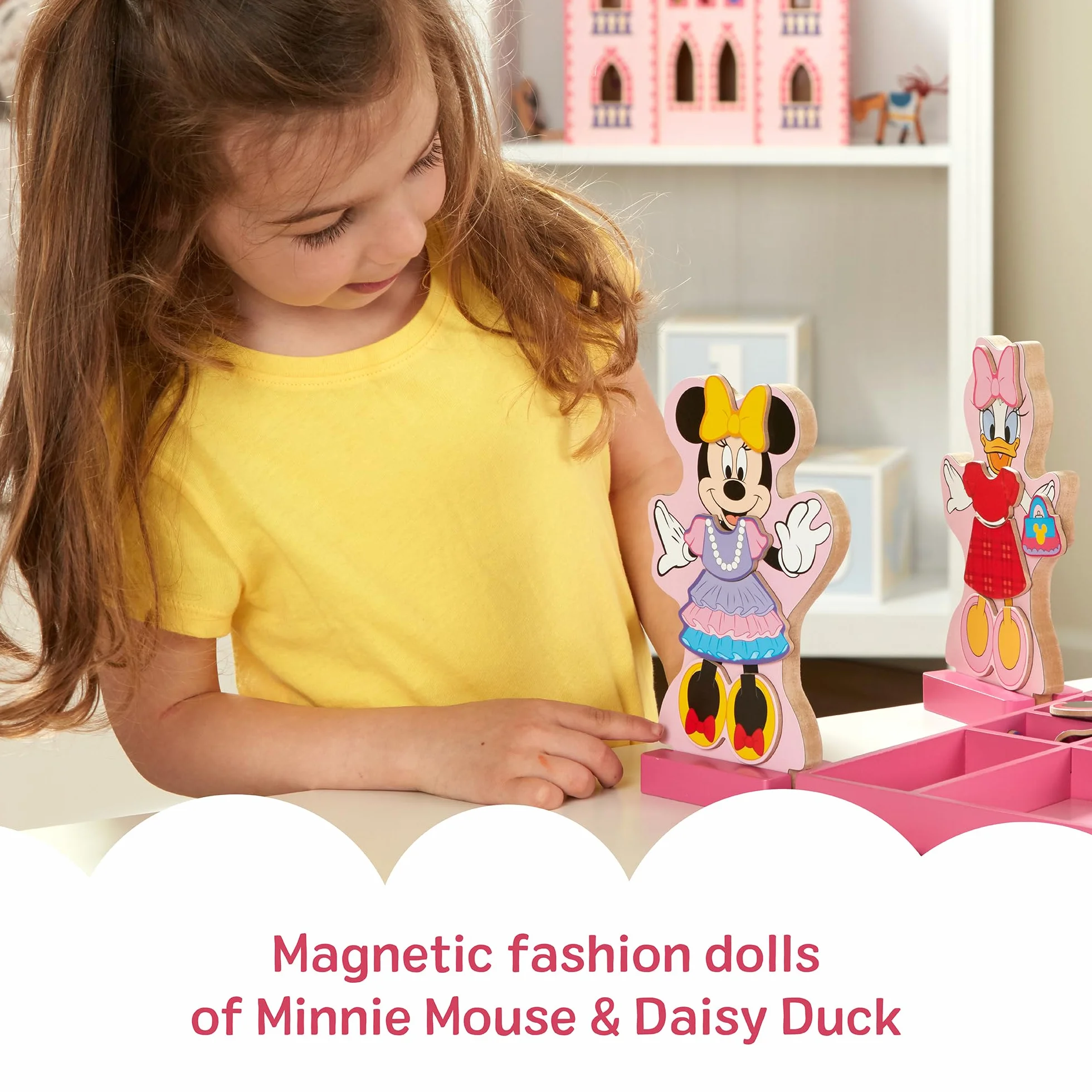 Melissa & Doug Minnie and Daisy Wooden Magnetic Dress-Up Play Set