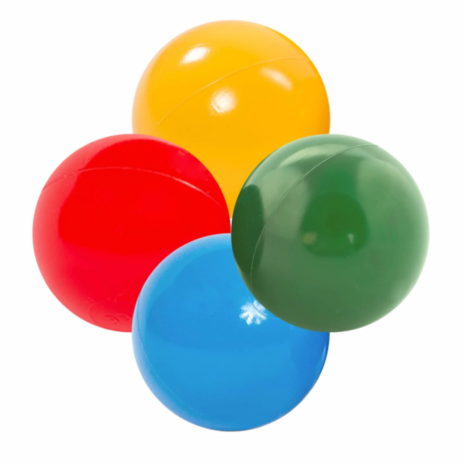 MISIOO Palline da bagno per palline, 500 pezzi, multicolore, diametro 6 cm, palline di plastica realizzate in 100% LDPE, giocattolo per bambini, rosso, verde, blu, giallo