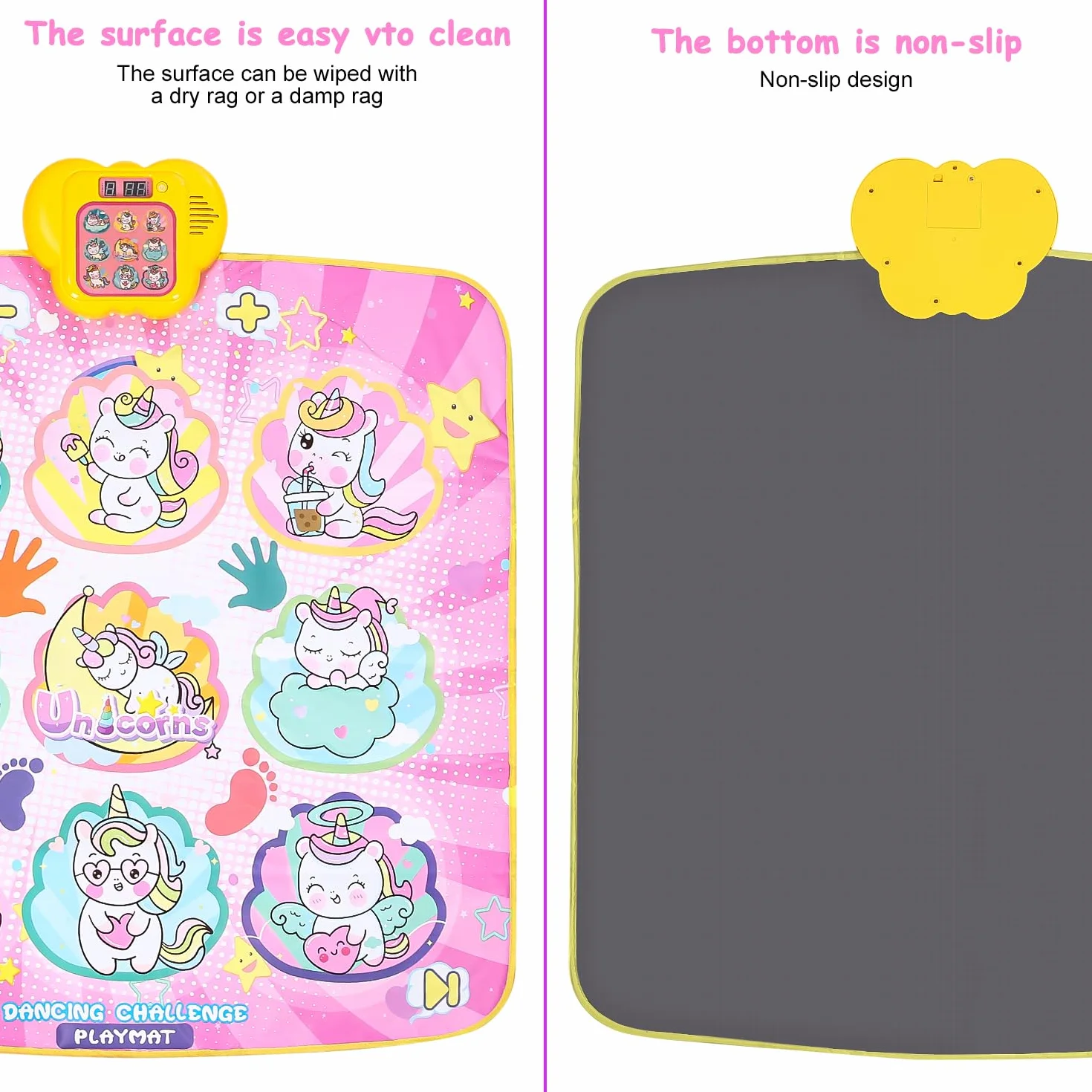 Tappeto da ballo per bambini dai 3 ai 12+ anni, giocattolo tappeto da ballo unicorno con display a LED, 5 modalità di gioco, ballo di tappeto musicale regalo ragazza 3 4 5 6 7 8 9 10 11 12 anni