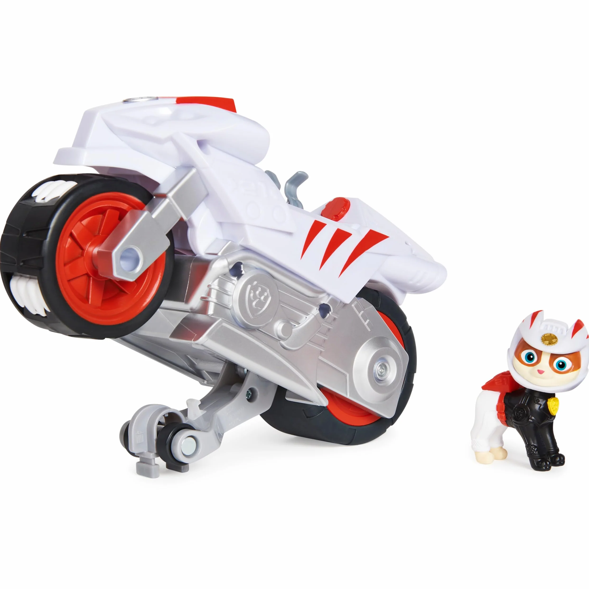 Paw Patrol Moto Pups Wildcat’s Deluxe Pull Back Motorcycle Vehicle with Wheelie Feature and Figure