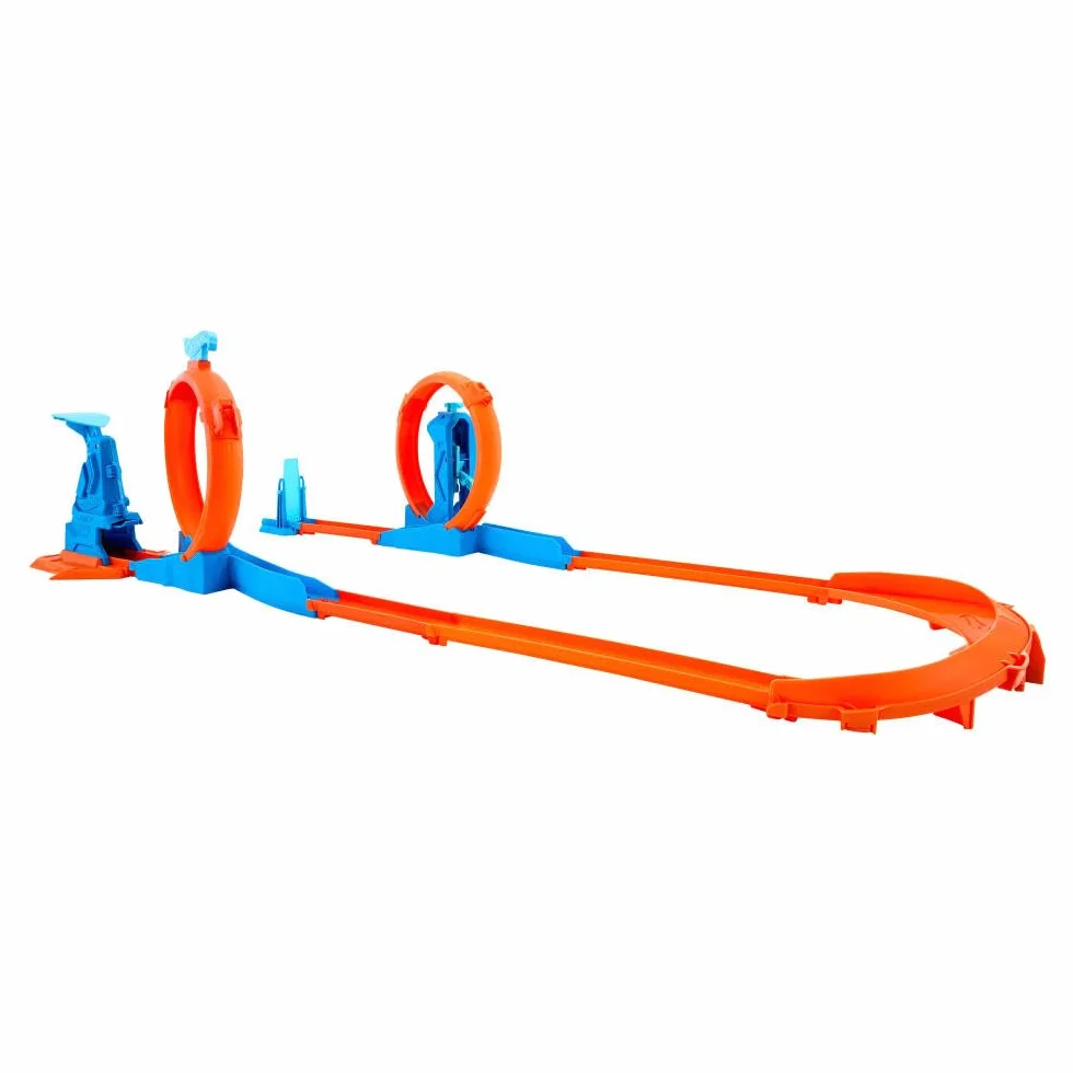 Hot Wheels Pista Triplo Loop Speed Snap Track 3 Giri della Morte Macchinina Scala 1:64 Giocattolo 4+ Anni JDW39