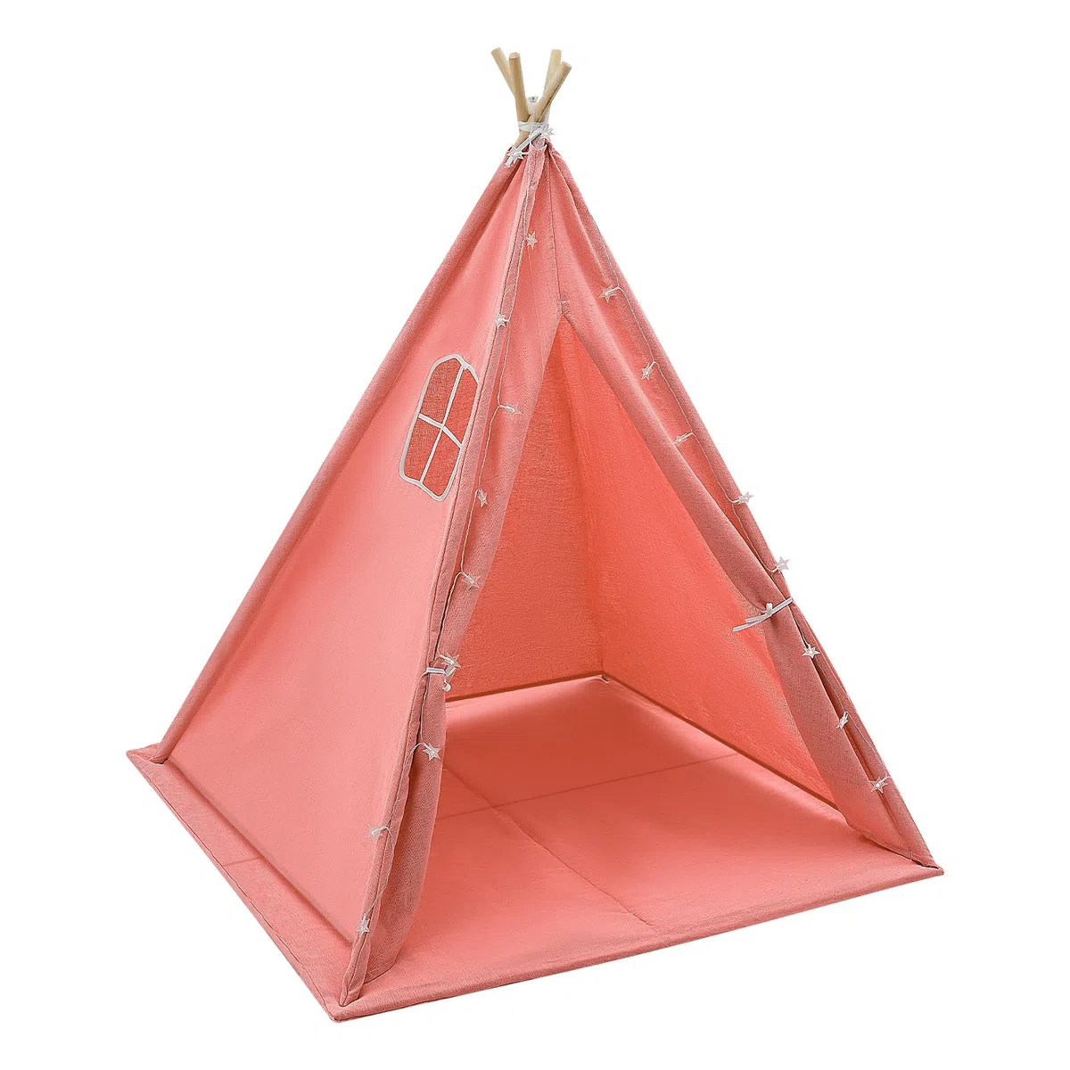 Tipi Tenda per bambini pieghevole in tela 120 x 120 x 140 cm rosa