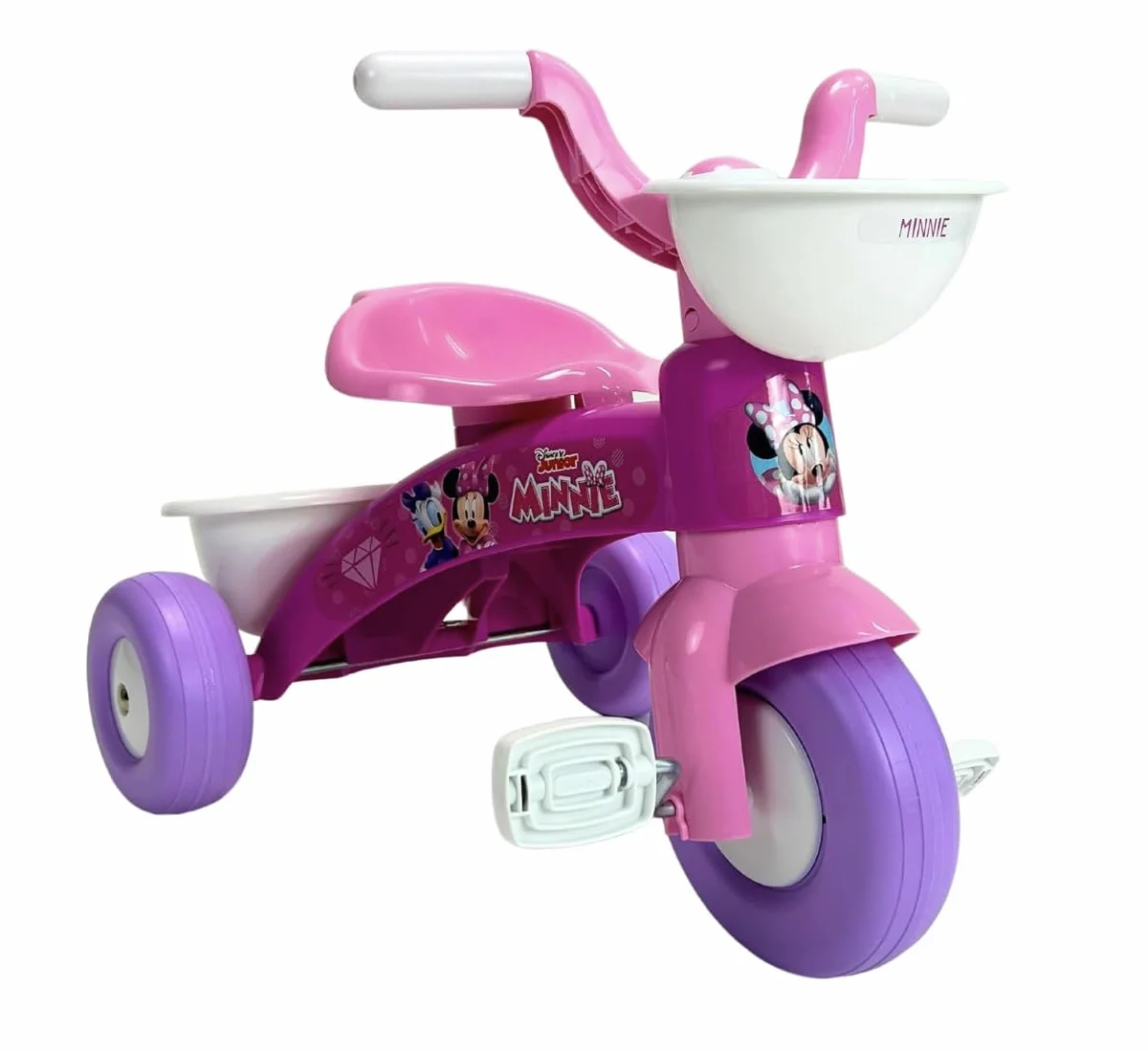 Triciclo Bambina 1 2 3 Anni Trico Max Minnie Mouse Rosa Disney Con Pedali Cestini Anteriore Posteriore Ruote Stabili Ergonomico Leggero Interno Esterno INJUSA Ufficiale