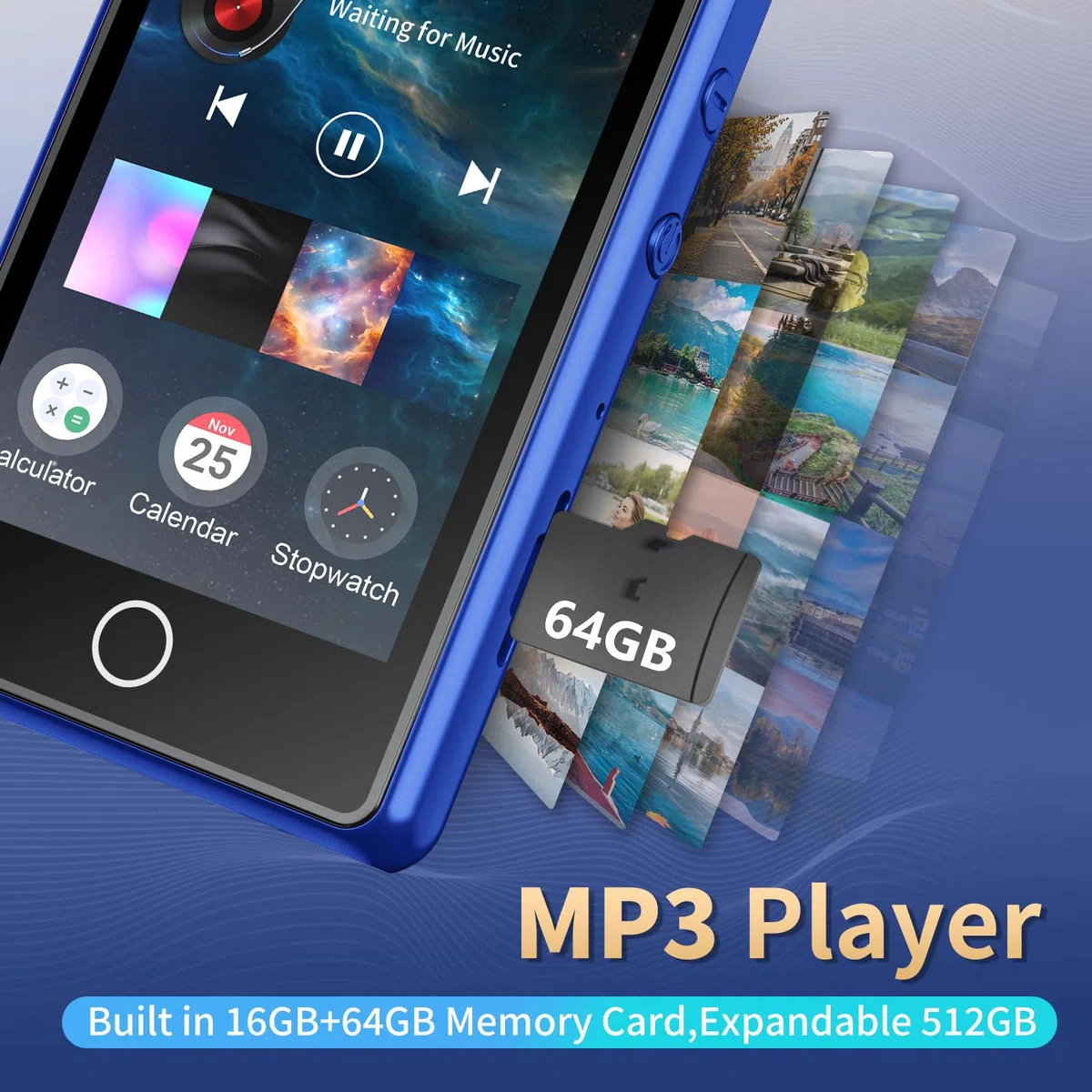 Lettore MP3 per bambini 80 GB Bluetooth HiFi radio FM registratore vocale