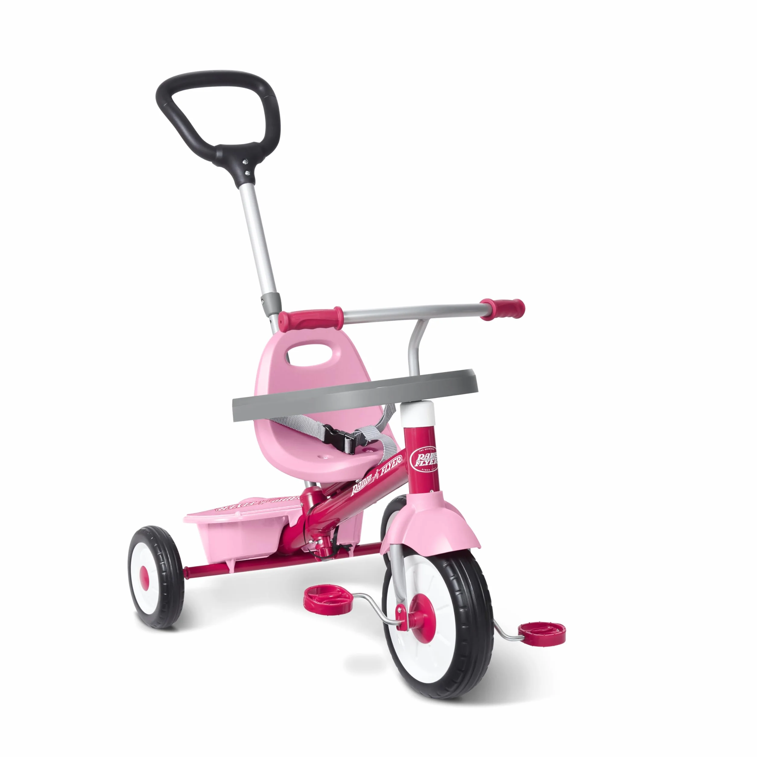 Radio Flyer triciclo-passeggino 3 in 1, rosa, per bambini da 1,5 a 5 anni