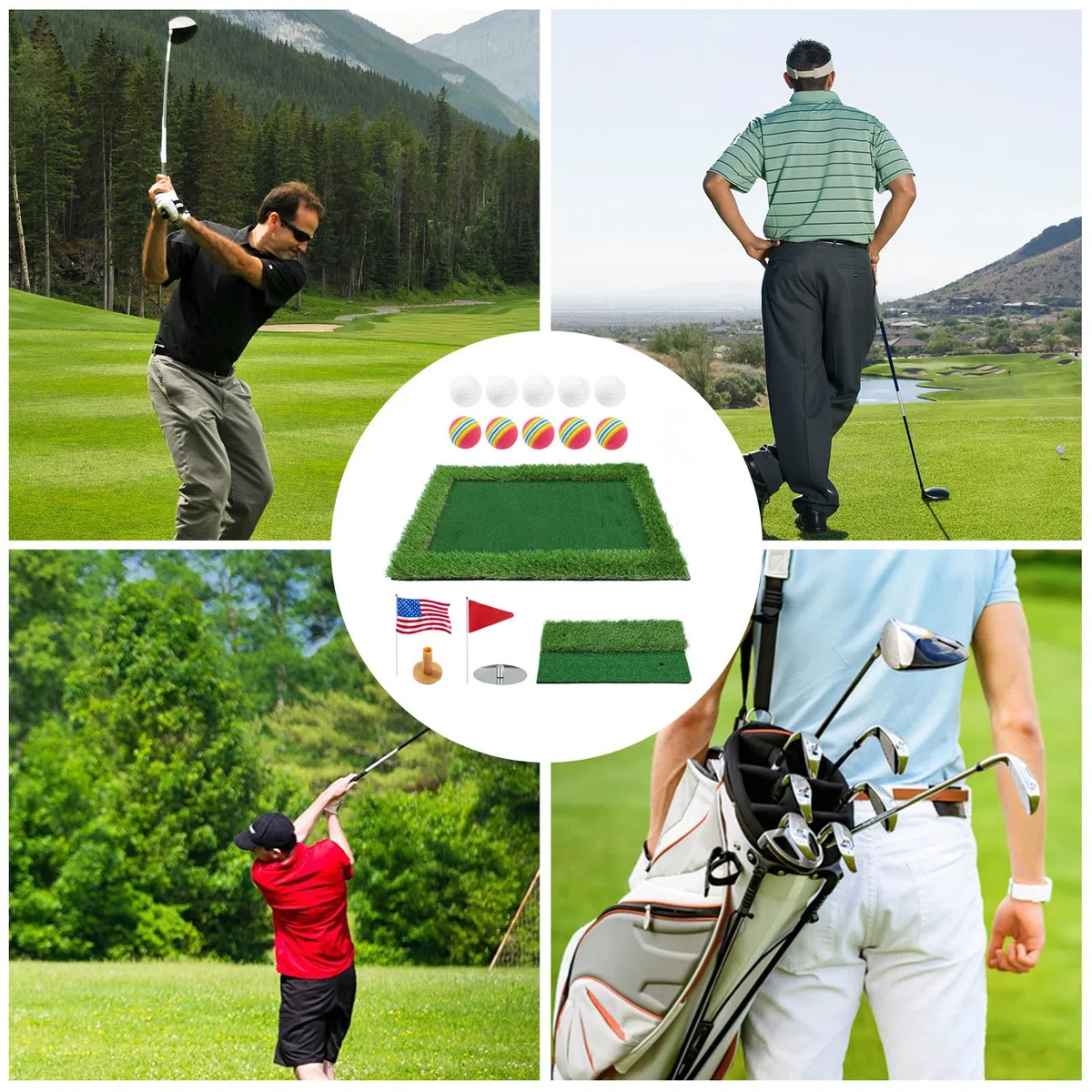 Generisch Floating Golf Green per piscina, set di giochi per chip, tappetino per esercizi per migliorare la del colpo di golf