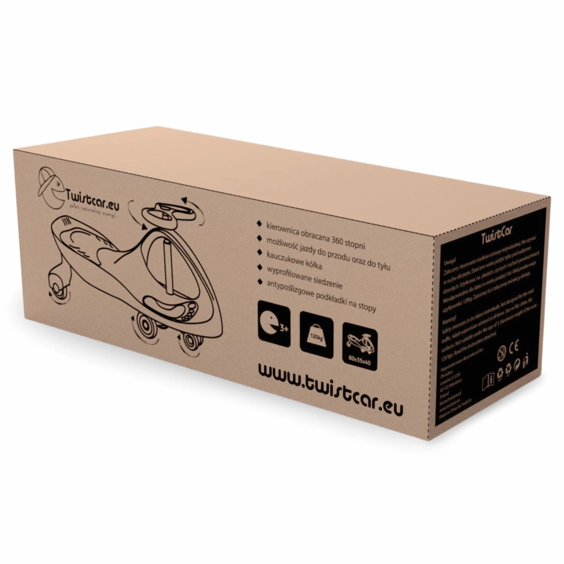 TWISTCAR Auto Giocattolo per Bambini 3+ Anni - Macchina a Spinta con Volante LED, Ruote in Gomma, Capacità 120kg - Gioco Attivo Senza Batterie per Sviluppo Motorio e Coordinazione