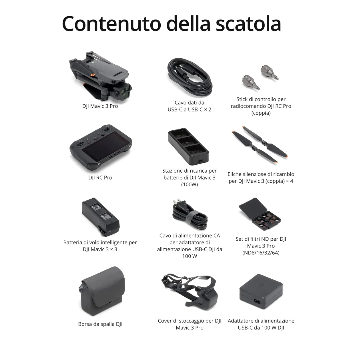 DJI Mavic 3 Pro Fly More Combo con DJI RC Pro (schermo ad alta luminosità), fotocamera Hasselblad con CMOS 4/3, 3 batterie, Stazione di ricarica, Set di filtri ND ecc. Drone con fotocamera per adulti