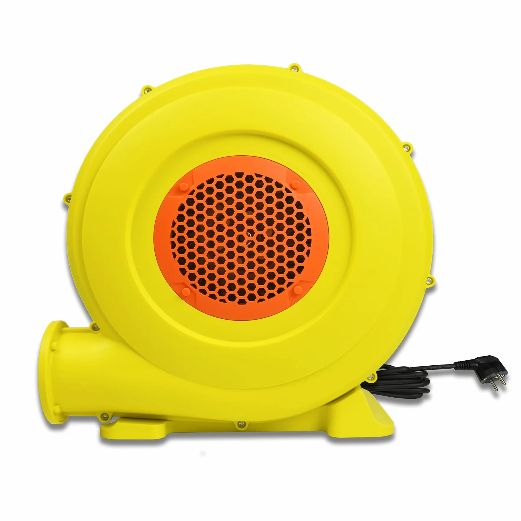 Froadp 750W Ventilatore di Aria del Castello Gonfiabile Pompa d'Aria Elettrica 220-240V Bassa Rumorosità Soffiatore Portatile con Impugnatura e Punta a Terra per Giochi Gonfiabili (Giallo+Arancione)