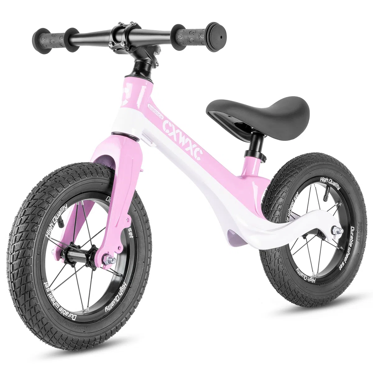 CXWXC Ruota a partire da 2 anni fino a 30 kg, telaio in magnesio, sella regolabile in altezza, ruote da 12 pollici, bicicletta per bambini da 24 a 60 mesi