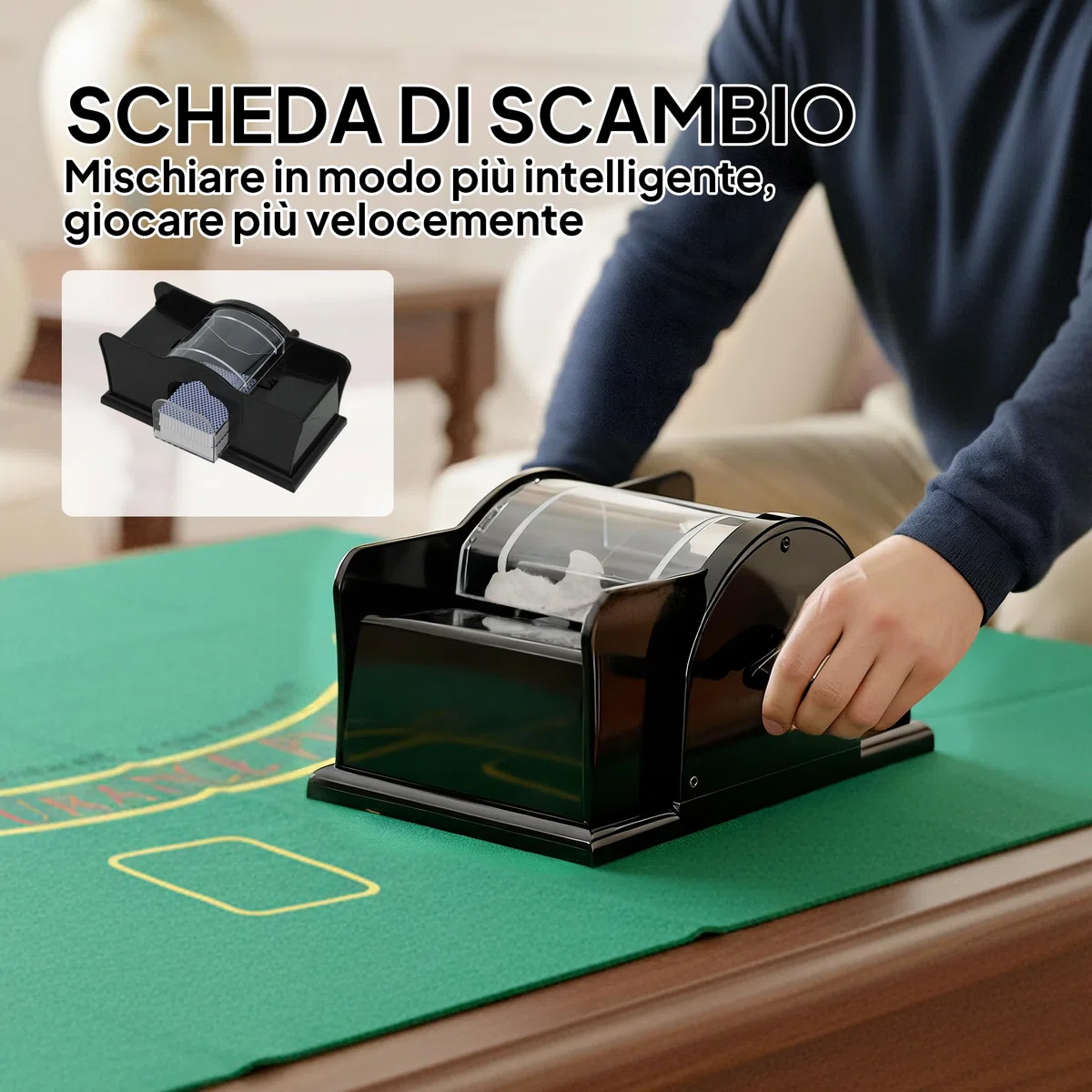 SPORTNOW Set da Poker Completo con 300 Fiches, Mescolatore di Carte, Distributore di Carte, 2 Mazzi di Carte, Tappetino, 5 Dadi, Pulsante Dealer e Valigetta per 8 Giocatori, Argento