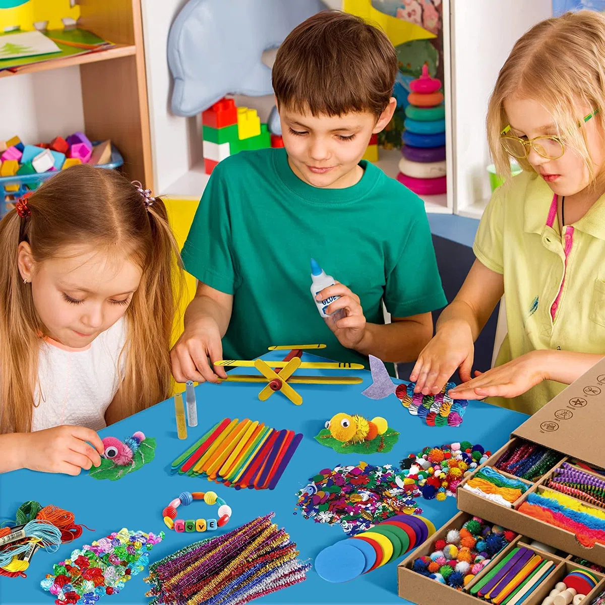EDUMAN Lavoretti Creativi per Bambini, 1000+ Pezzi Giochi Creativi Bambina 10 Anni, Kids Mestiere Fai Da Te Decorazioni Giocattoli