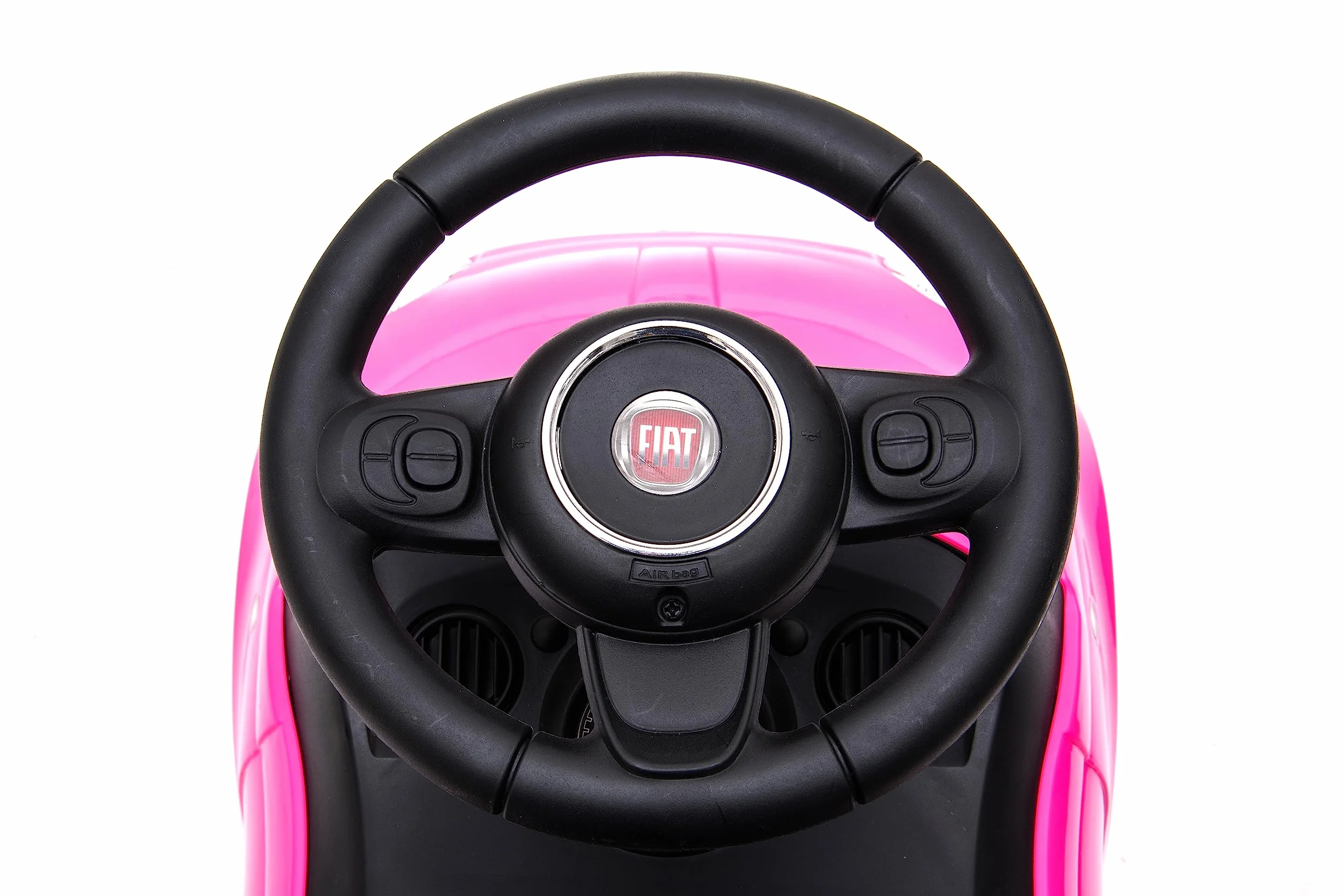 Primi Passi Macchinina Cavalcabile Fiat 500 per Bambini da 12 a 36 Mesi con Suoni e Clacson Sistema Antiribaltamento Vano Portaoggetti Schienale Gioco per Imparare a Camminare (Rosa)