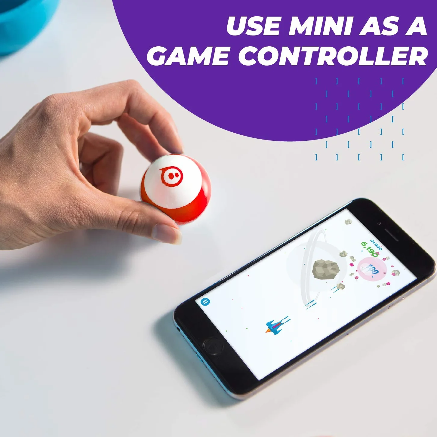 Sphero Mini Sfera Robot comandabile via App, luci LED incluse, portata Bluetooth fino a 10 metri, compatibile iOS e Android, Rosso…