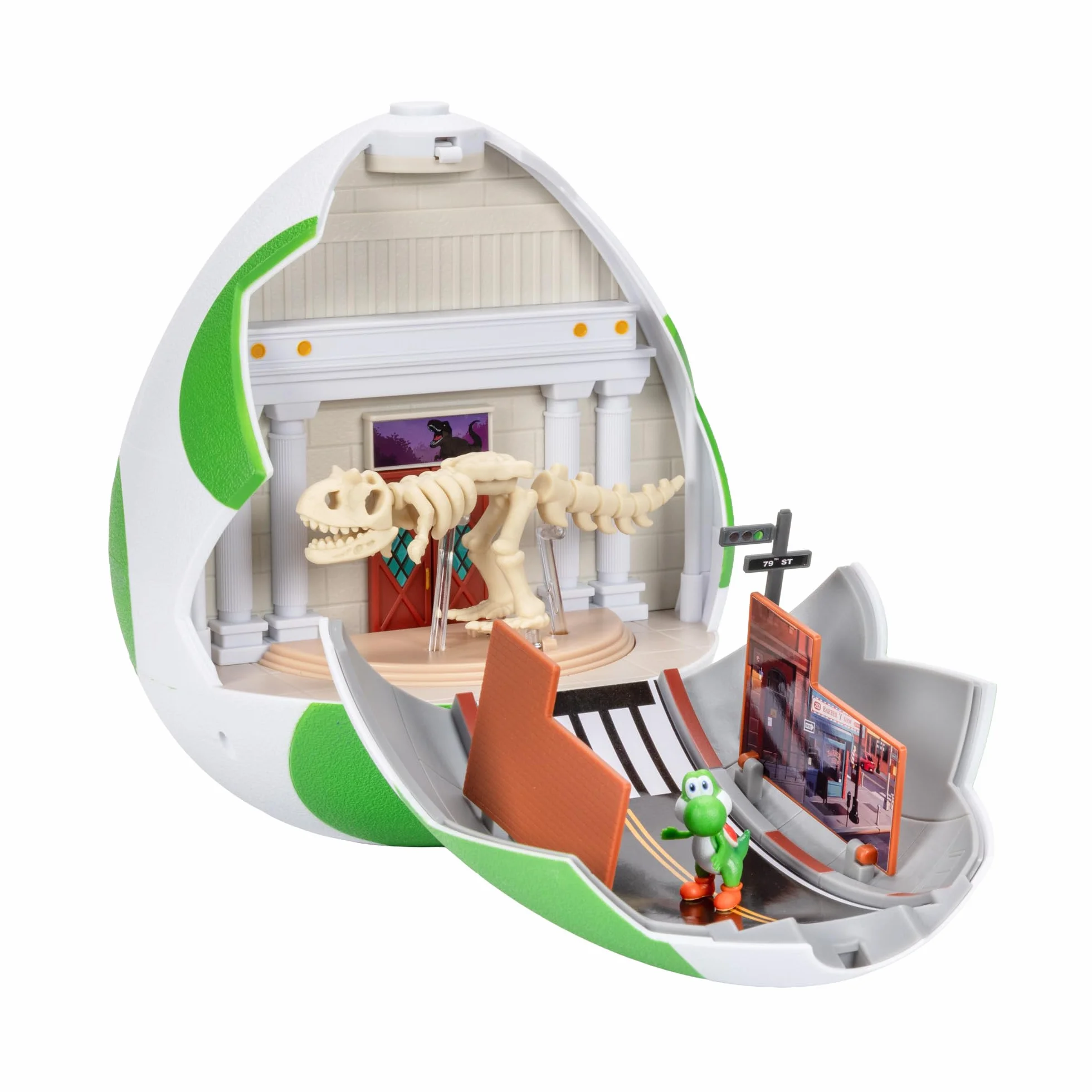 Playset Uovo di Yoshi del film Super Mario Galaxy, 23 cm, con personaggi d'azione da 3,8 cm, con licenza ufficiale Jakks Pacific, include mini figure esclusive, playset, età 3+