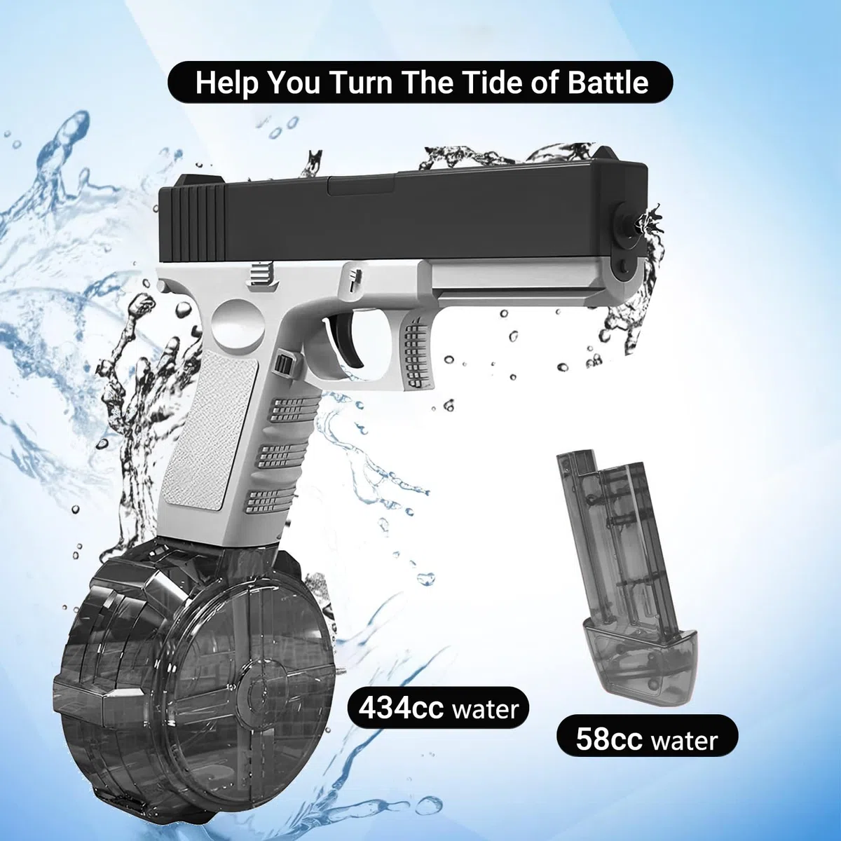Pistola ad Acqua Elettrica,2 Pezzi Pistole ad Acqua per Bambini,Pistole ad Acqua Potenti a Lunga Distanza,Water Gun,Pistola ad Acqua Giocattolo,per Spiaggia,per Bambini e Adulti