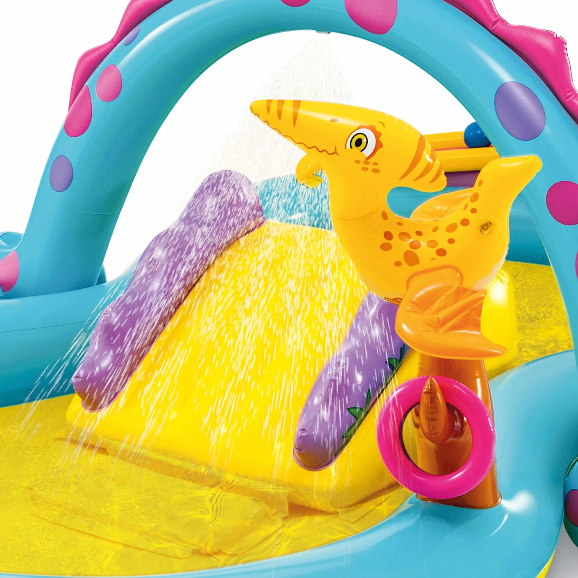 Intex 57135NP - Piscina Gonfiabile Play Center Dinoland, Vinile, Multicolore, 302x229x112 cm