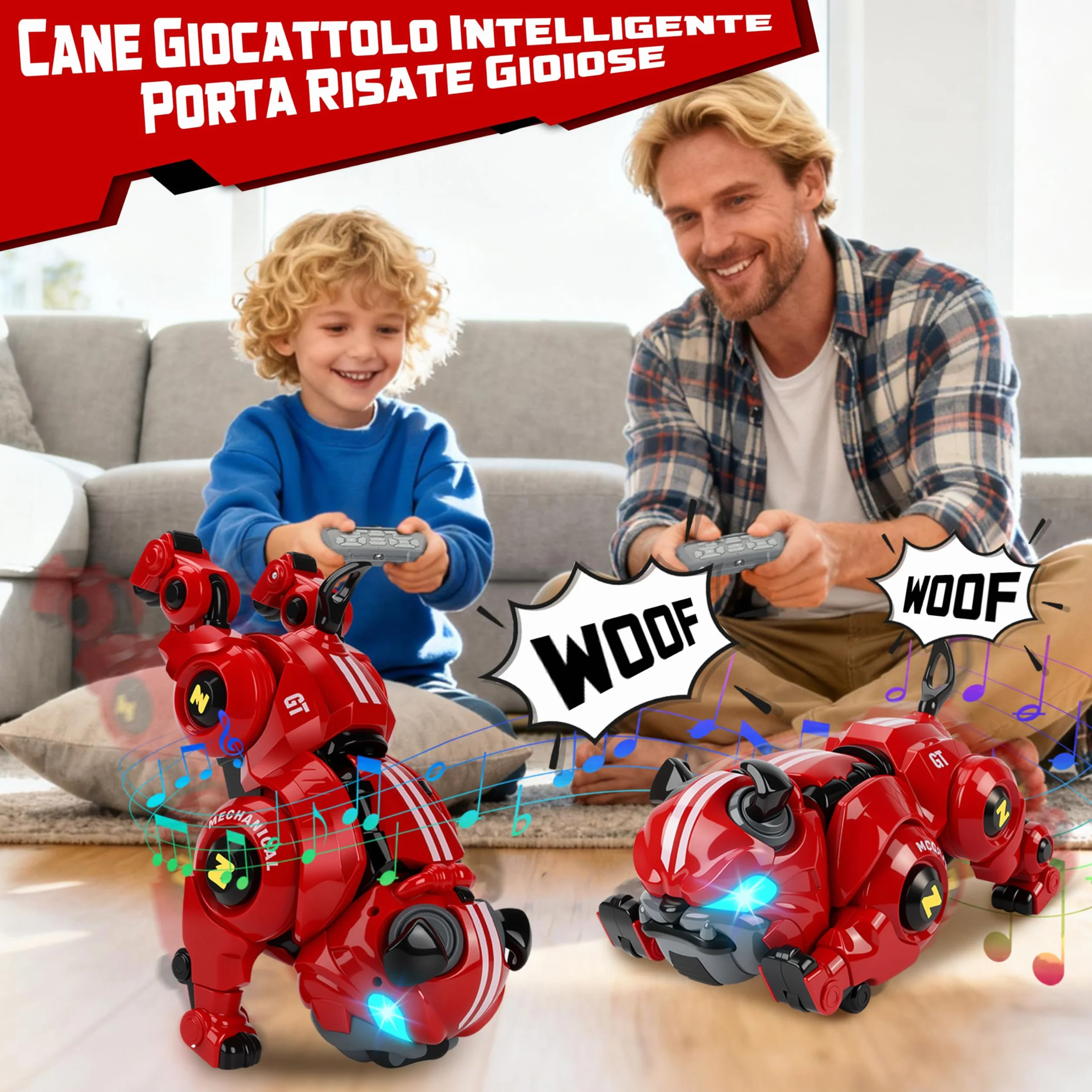 Aragallant Cane Robot Giocattolo per Bambini 6 7 8 9 Anni, RC Robot Cane Telecomandati Programmabile Interattivo, Gesture Sensing con Cantando Balla, Regalo Compleanno Natale per Bambini