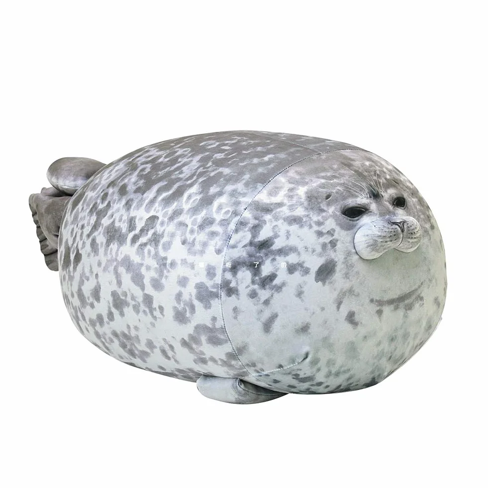 Cuscino di Peluche con foca Carina con Corpo paffuto, Realistico Ripieno di Vita Marina Sigillo Morbido Cuscino di Bambola per Bambini Giocattoli Regalo di Compleanno, 60CM