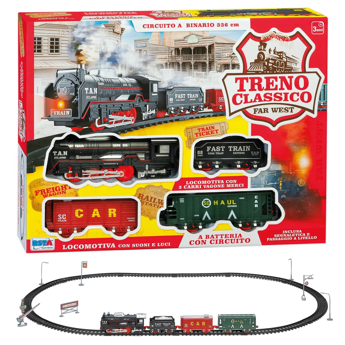 RSTOYS Treno Classico Far West con Binari