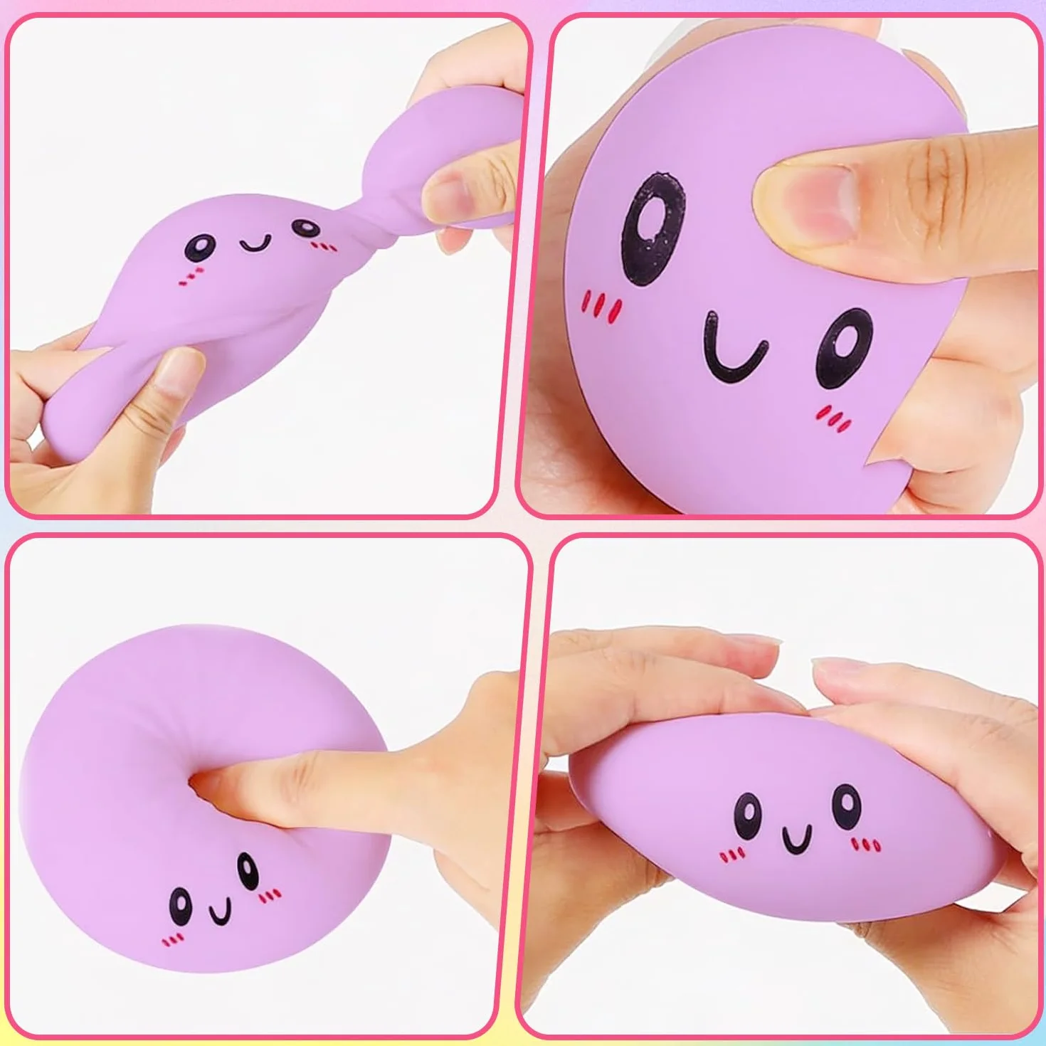 Giocattoli Antistress Gnocco, 4 Pezzi Palline Antistress Gnocco, Dumpling Stress Ball, Dumpling Squishys Toy, giocattolo squishy gnocchi, Glitter Dumpling Squishys, Per Lavoro, Studio, Viaggio E Relax