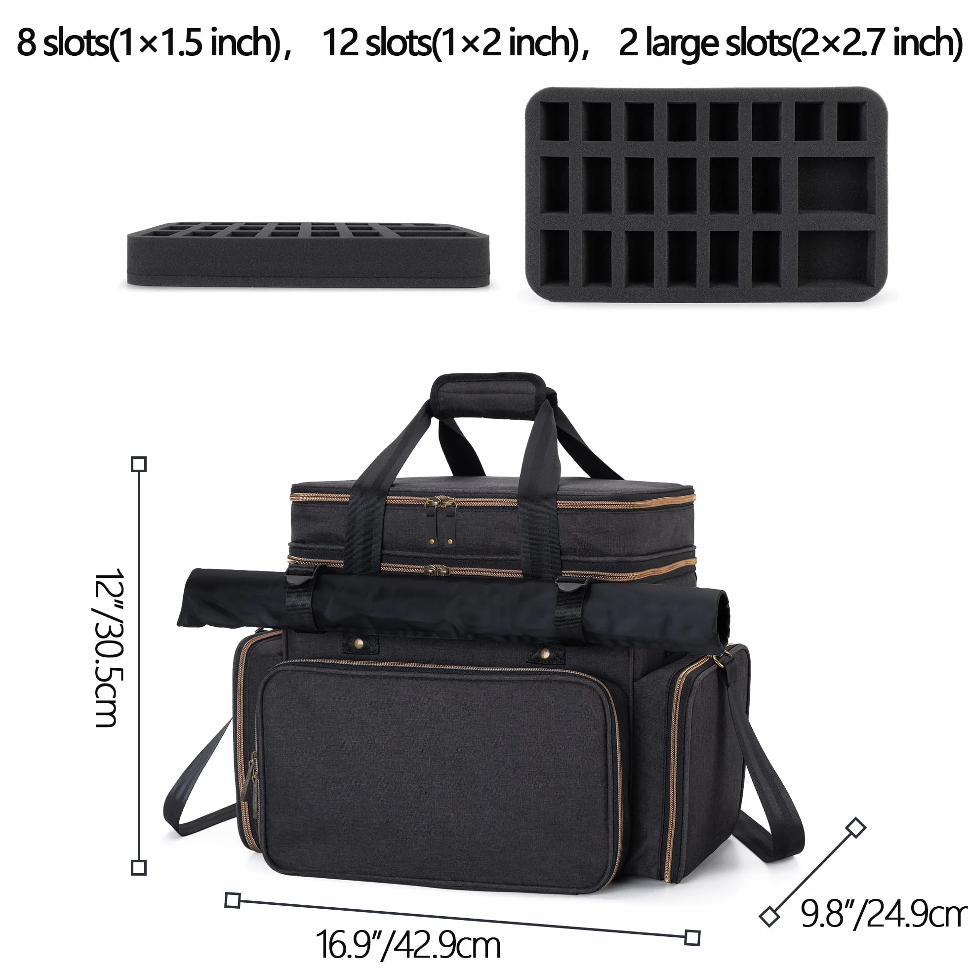 Trunab Borsa DND per RPG Adventure's Travel, Borsa per Battle Mat Compatibile con Dungeons and Dragons, Grande Capacità Adatto per Handbooks Libri di Regole, da ecc