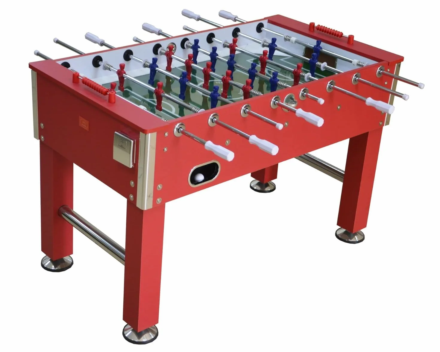 NG Biliardi Biliardino Calcio Balilla Andromeda Rosso - Piano in Vetro - Regolamentare +10 Palline