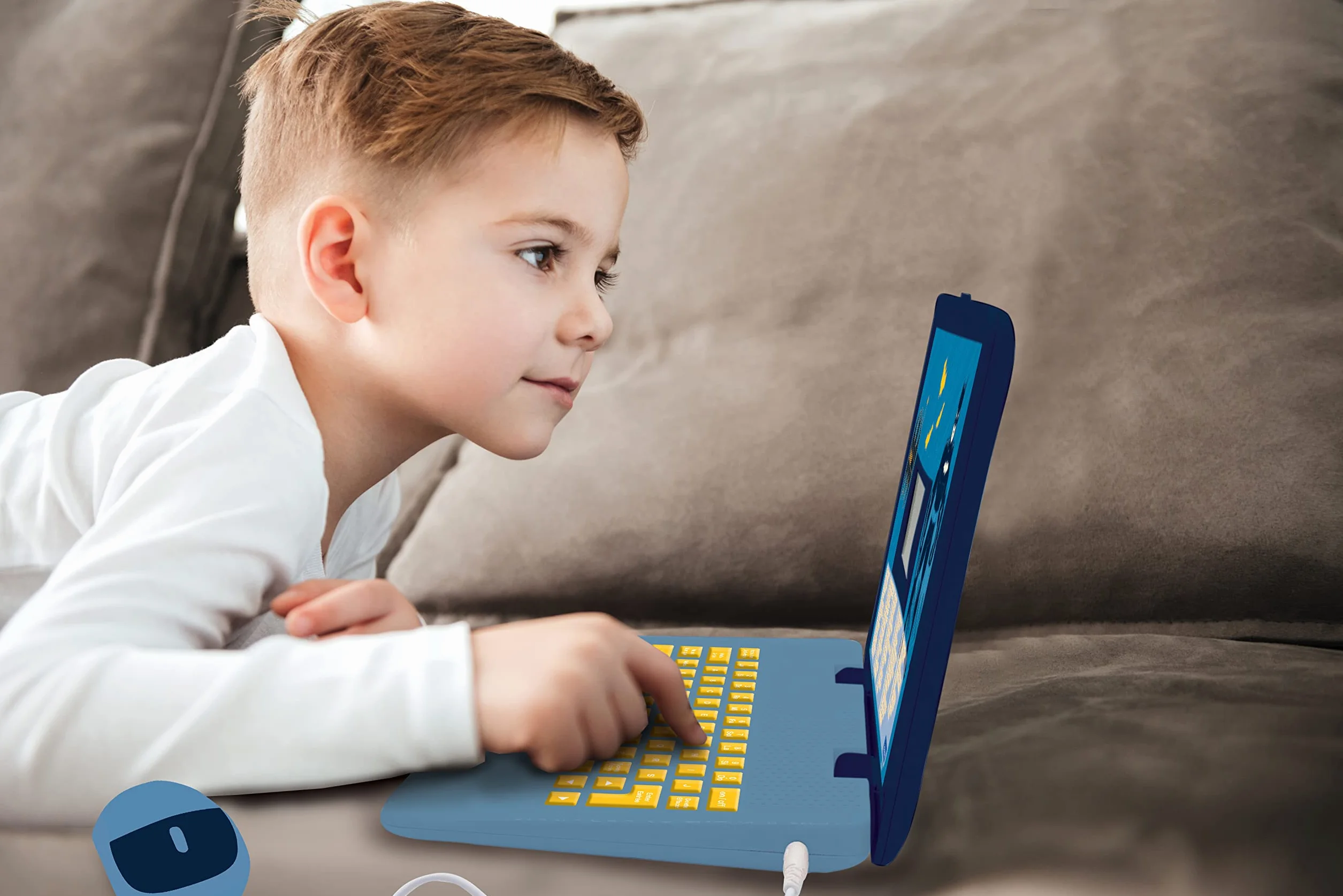 Lexibook, Batman, Ordinateur Éducatif Bilingue FRANÇAIS/Anglais, 124 Activités pour Apprendre Les Langues, Les Mathématiques, la Logique, S'amuser et Jouer du Piano, JC598BATi1