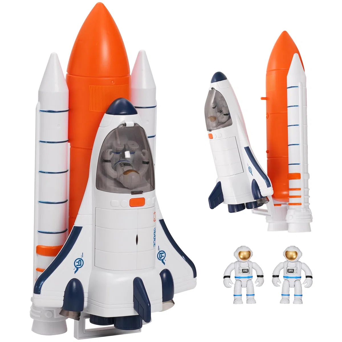 Space Shuttle, giocattolo per bambini con suono e luce, 2 astronauti, giocattolo spaziale per ragazzi e ragazze