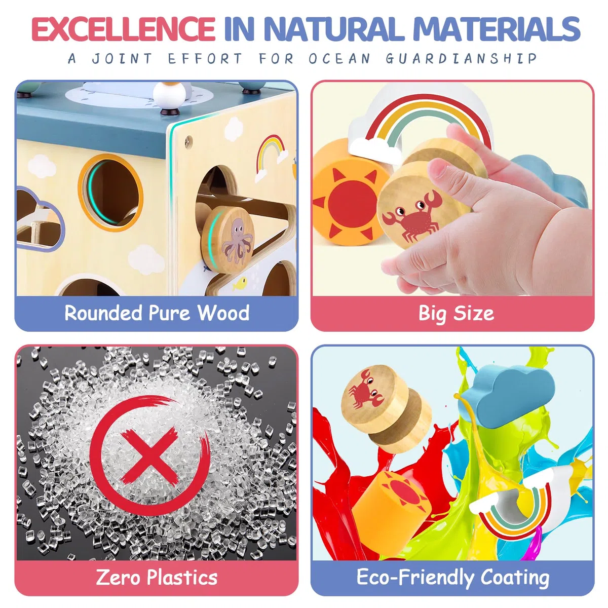 Airlab Cubo Montessori 1 Anno, Giochi Bambini Bambina Bambino 2 3 4 anni, Giochi Legno Bimba Bimbo Educativi Montessori, Labirinti di Perline, Giocattoli Regalo Compleanno Natale Ragazzi Ragazze 1 2 3