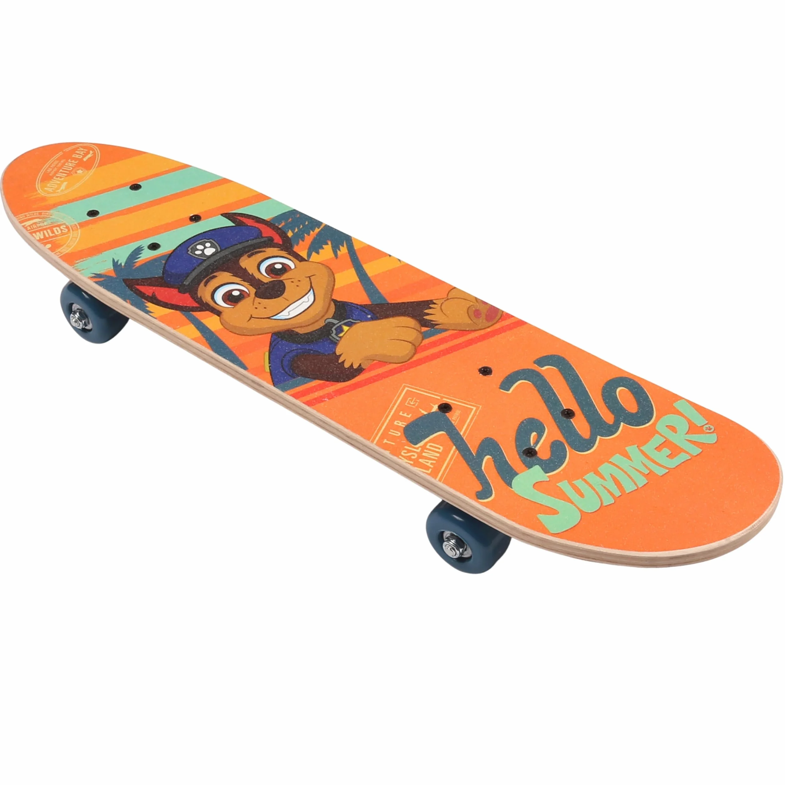 Paw Patrol Chase Skateboard in legno per ragazzi, tavola antiscivolo 20-50kg, 61 cm