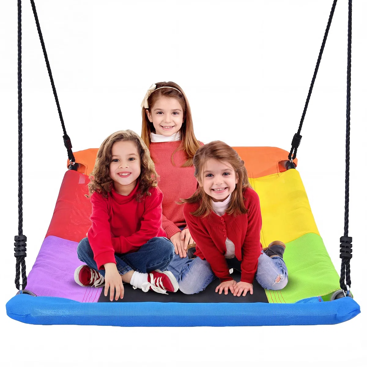 Trekassy 700KG Altalena da Giardino per Bambini, Dimensioni 152cm * 81cm con 2 Pezzi Cinghie Altalena 3 Metri Caricabili 700KG,Textilene Usura Sicuro e Durevole (Colore1)