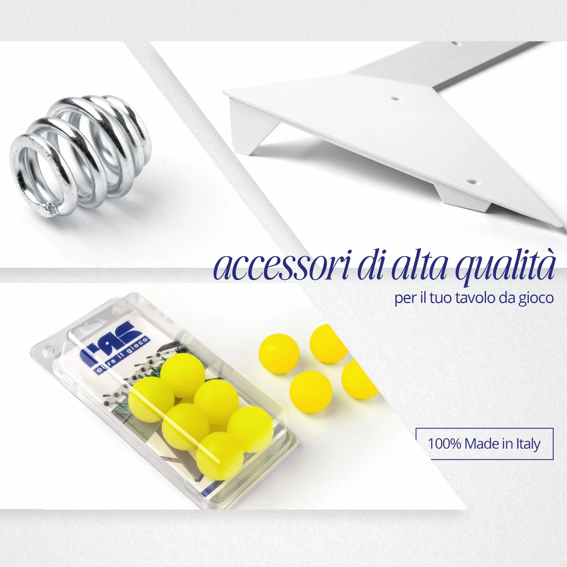 FAS PENDEZZA Serie Angolari Fermavetro Alti per Calcio Balilla Kit Completo Biliardino Altezza 4 cm Nylon Bianco