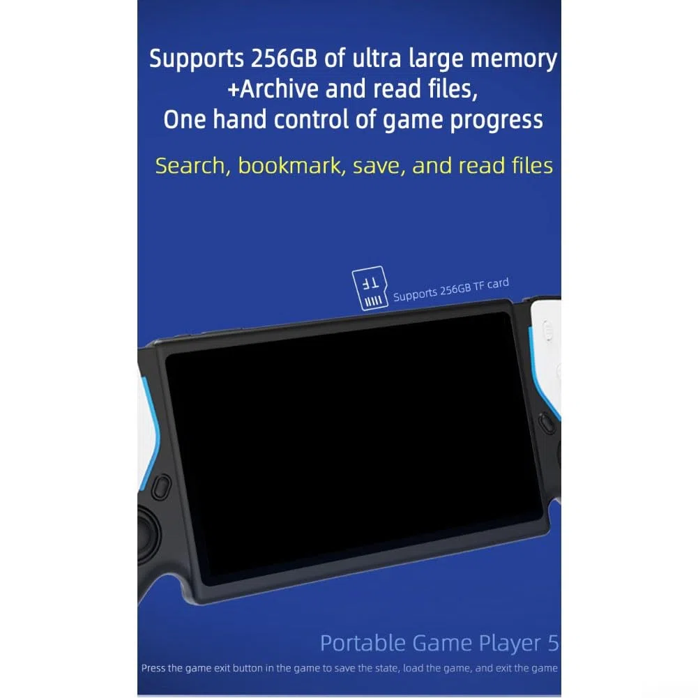 HC8000 - Console di gioco portatile retrò, schermo IPS da 7 pollici, 15000 giochi, ARM Cortex-A7 Quad-Core, 64 GB espandibile fino a 256 GB, per oltre 20 lingue (nero)