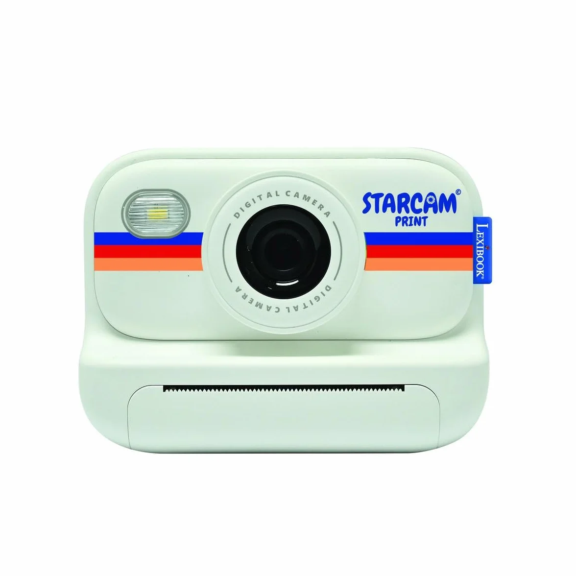 Lexibook, STARCAM Print HD, fotocamera con stampante istantanea, foto, video, selfie, musica, funzioni di gioco, kit di personalizzazione e scheda SD da 32 GB inclusa, bianco, DJ165