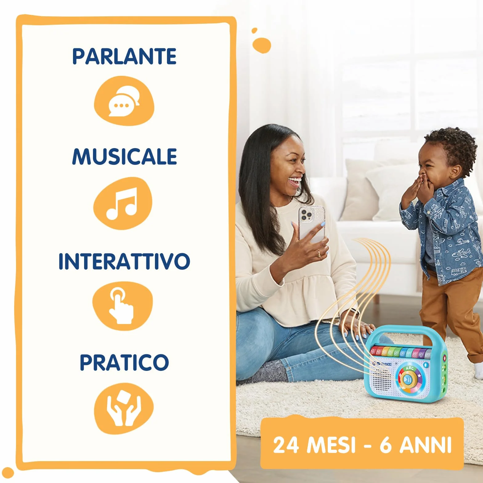 VTech Music Kid Lettore MP3 Bambini 40 Brani Originali Zecchino d'Oro Bluetooth Walkman Italiano